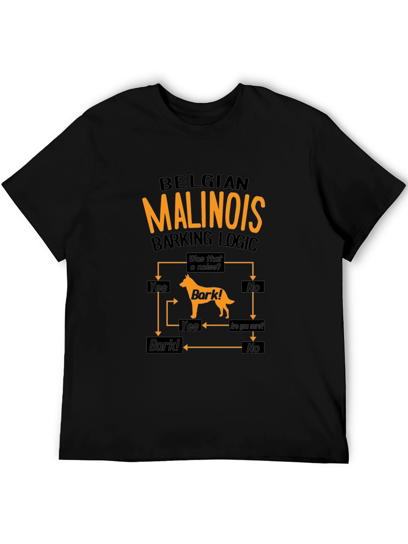 Belgian Malinois Barking Logic Black T-Shirt