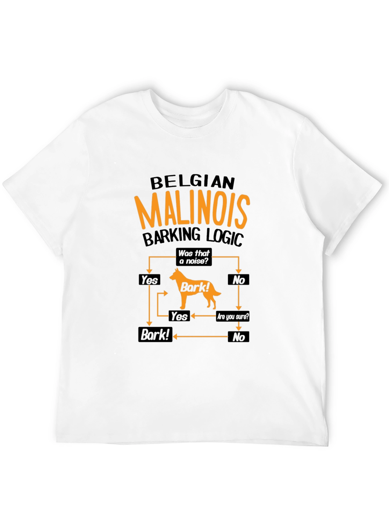 Belgian Malinois Barking Logic Black T-Shirt