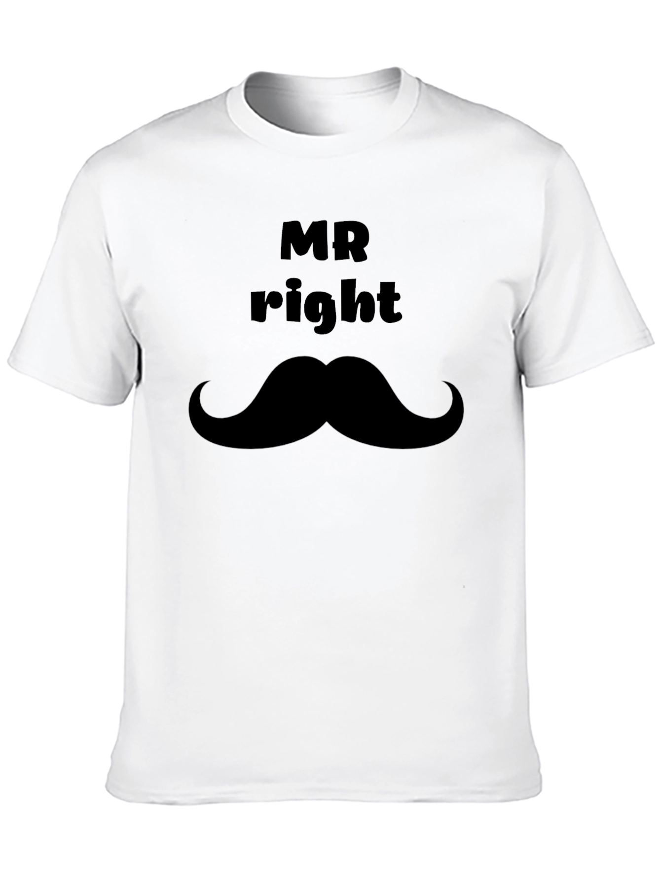 Mr. Right Graphic Tee - Mustache Design