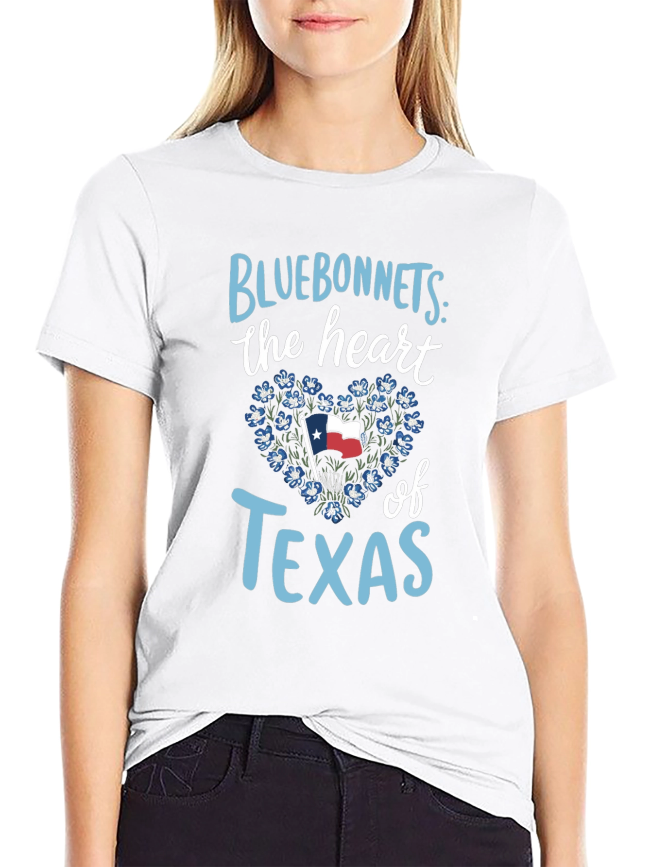 Texas Pride T-Shirt: Bluebonnets Heart of Texas