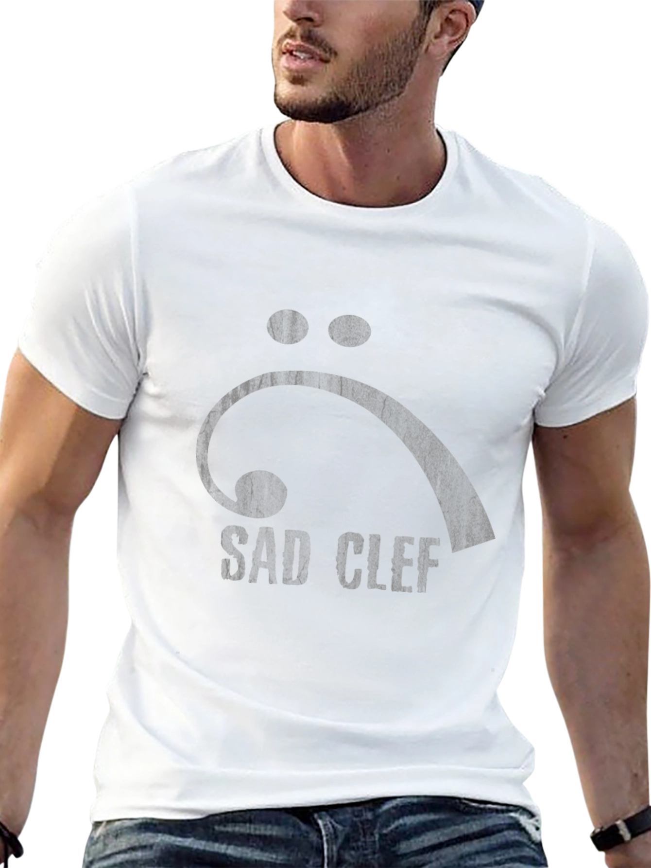 Sad Clef Graphic Tee - Bass Clef T-Shirt