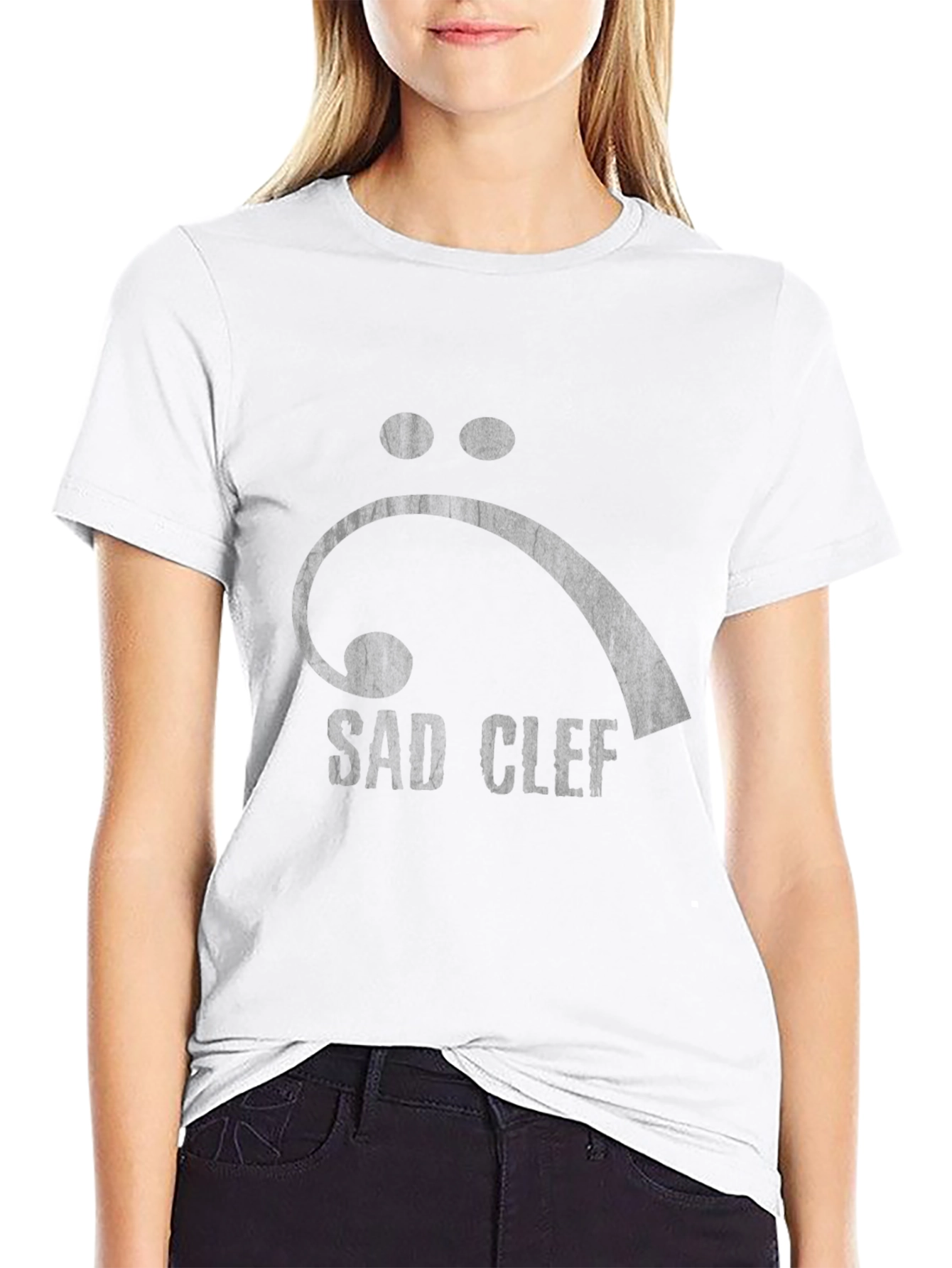 Sad Clef Graphic Tee - Bass Clef T-Shirt