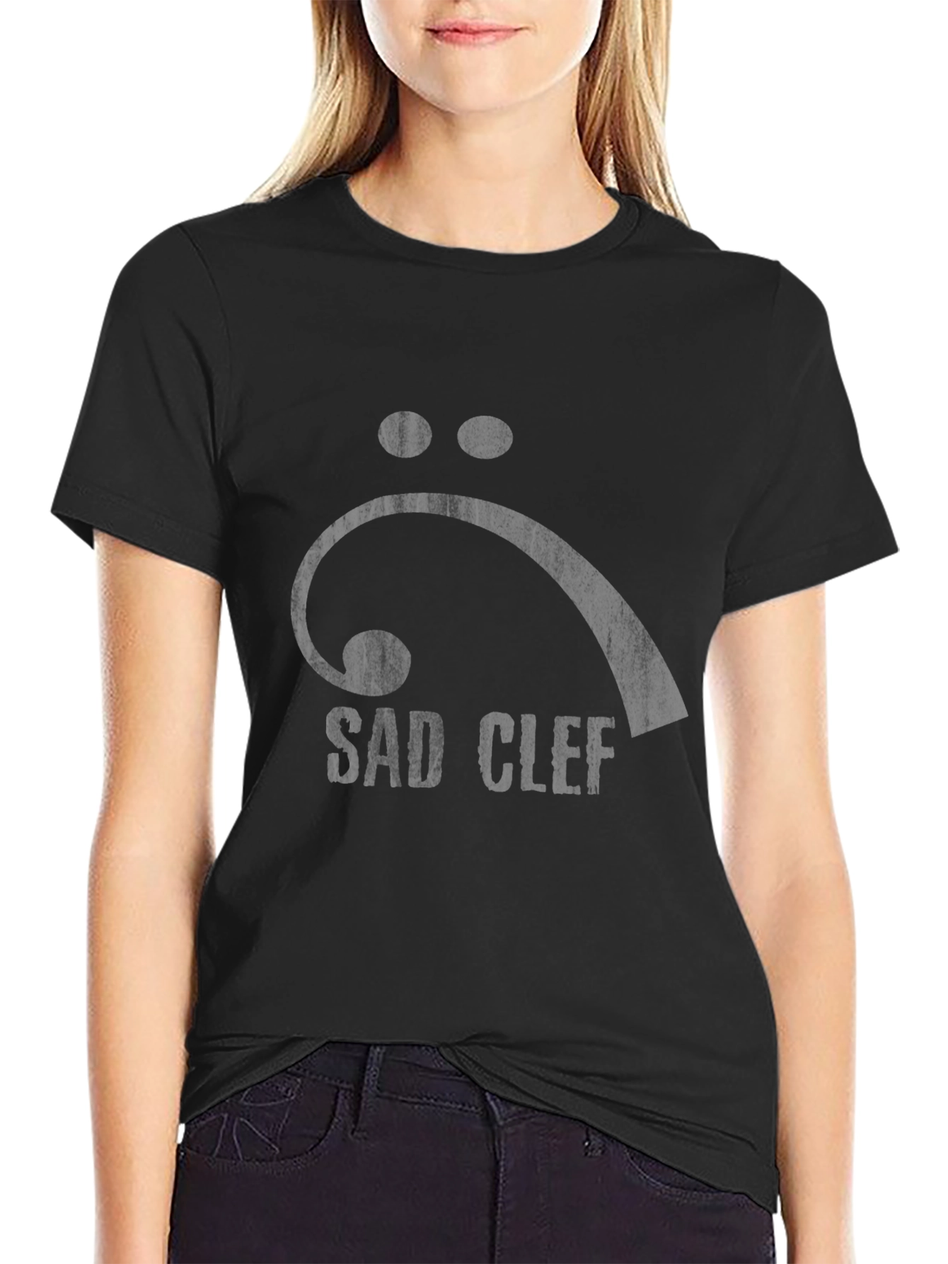 Sad Clef Graphic Tee - Bass Clef T-Shirt