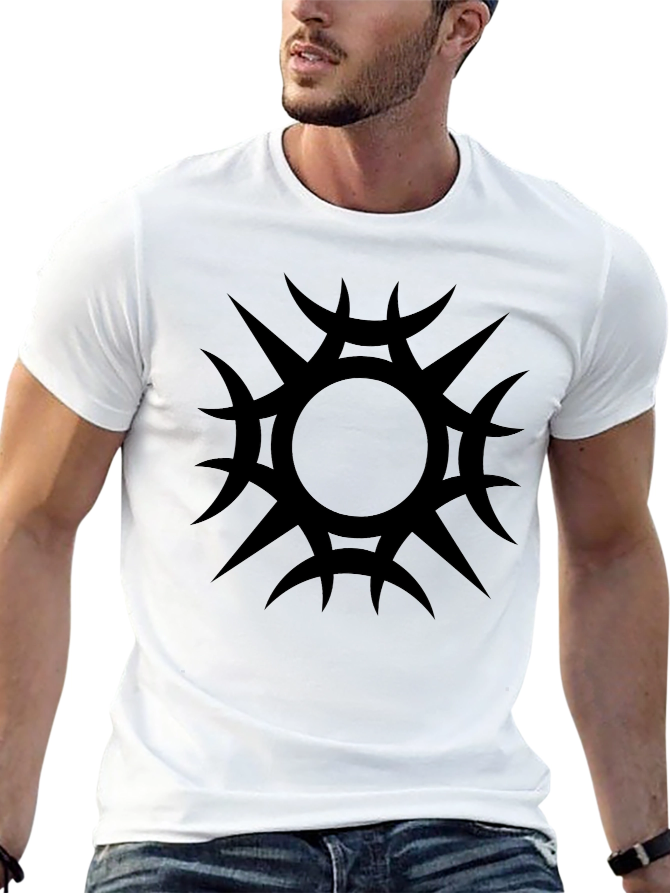 Tribal Sun Graphic Black T-Shirt