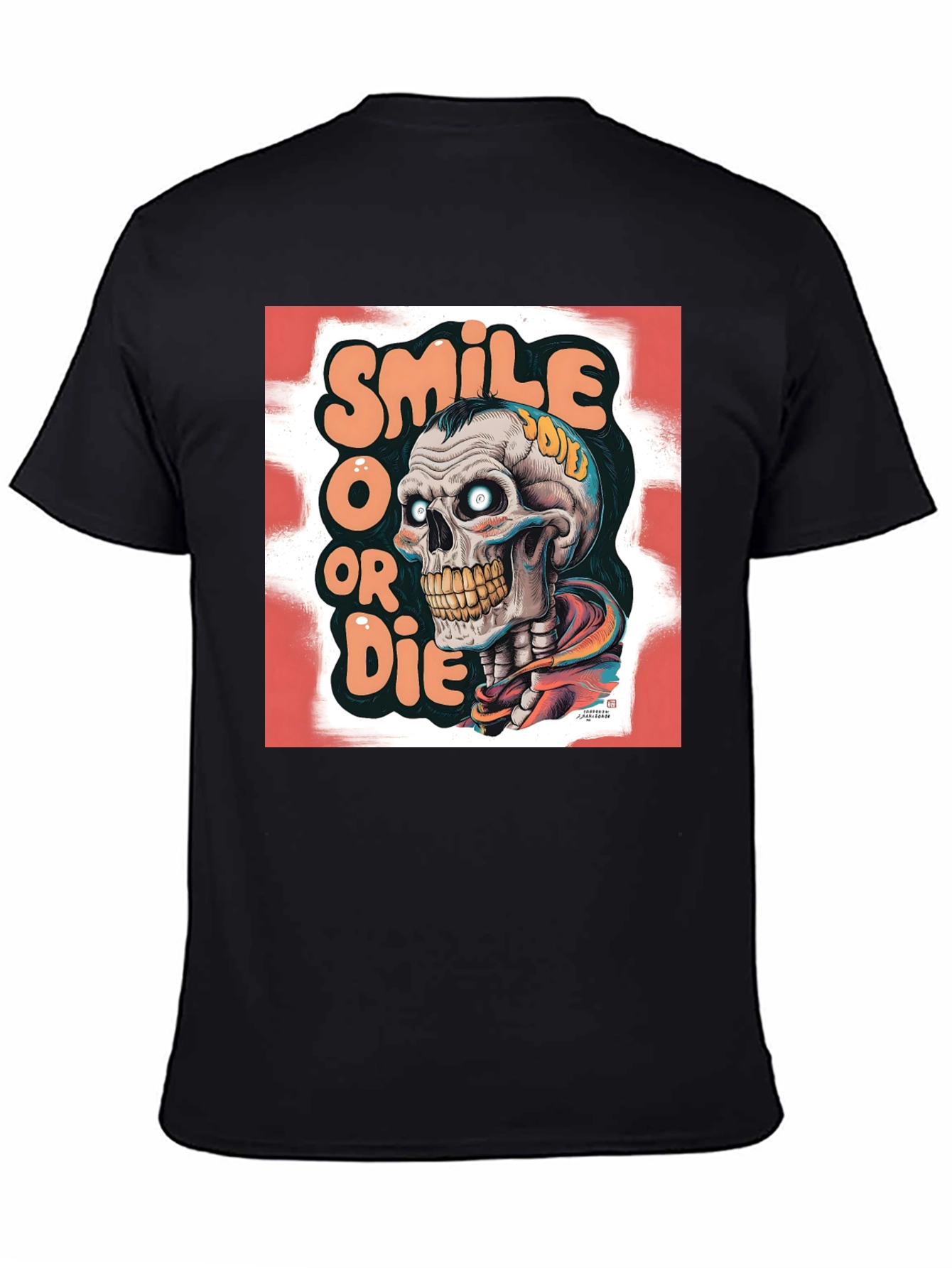 Smile or Die Graphic Tee - Skull Design