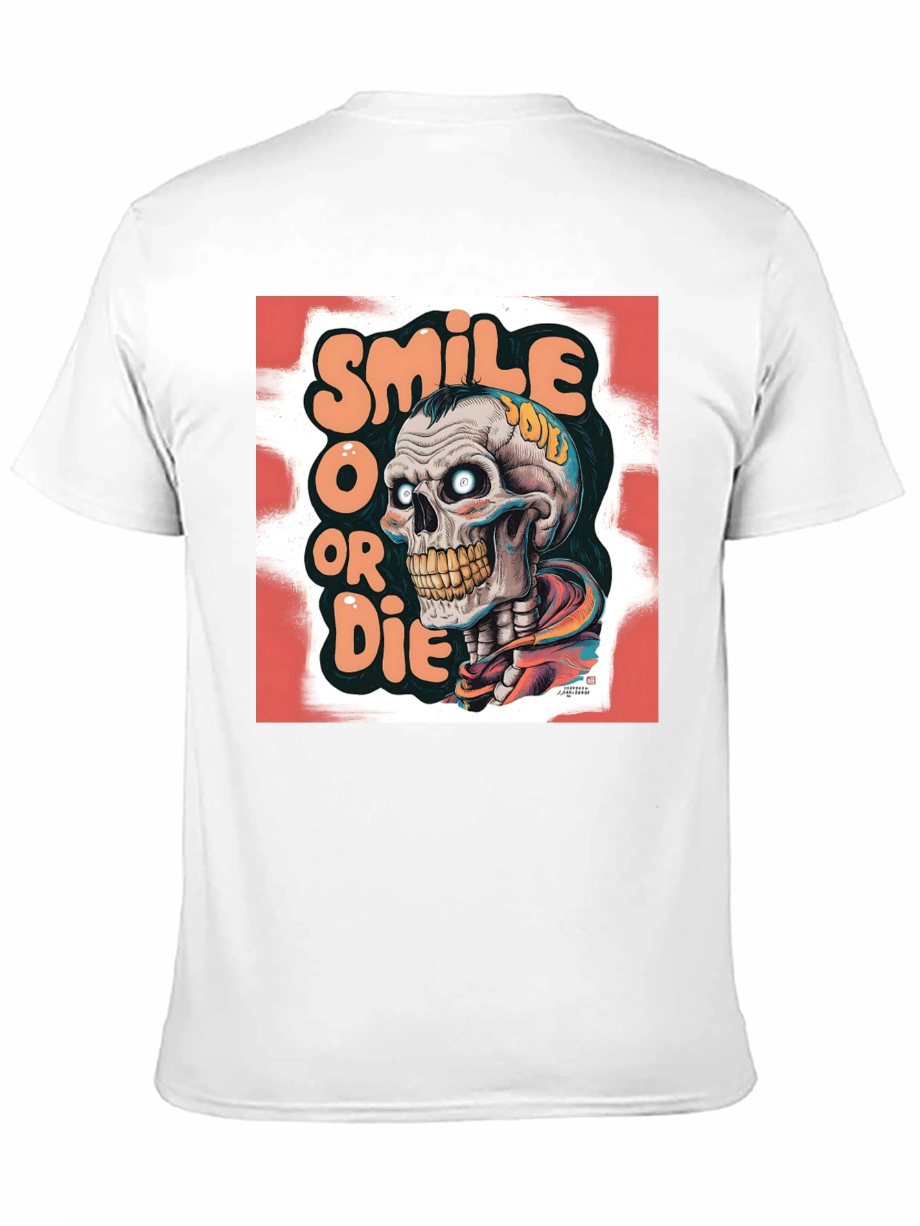 Smile or Die Graphic Tee - Skull Design