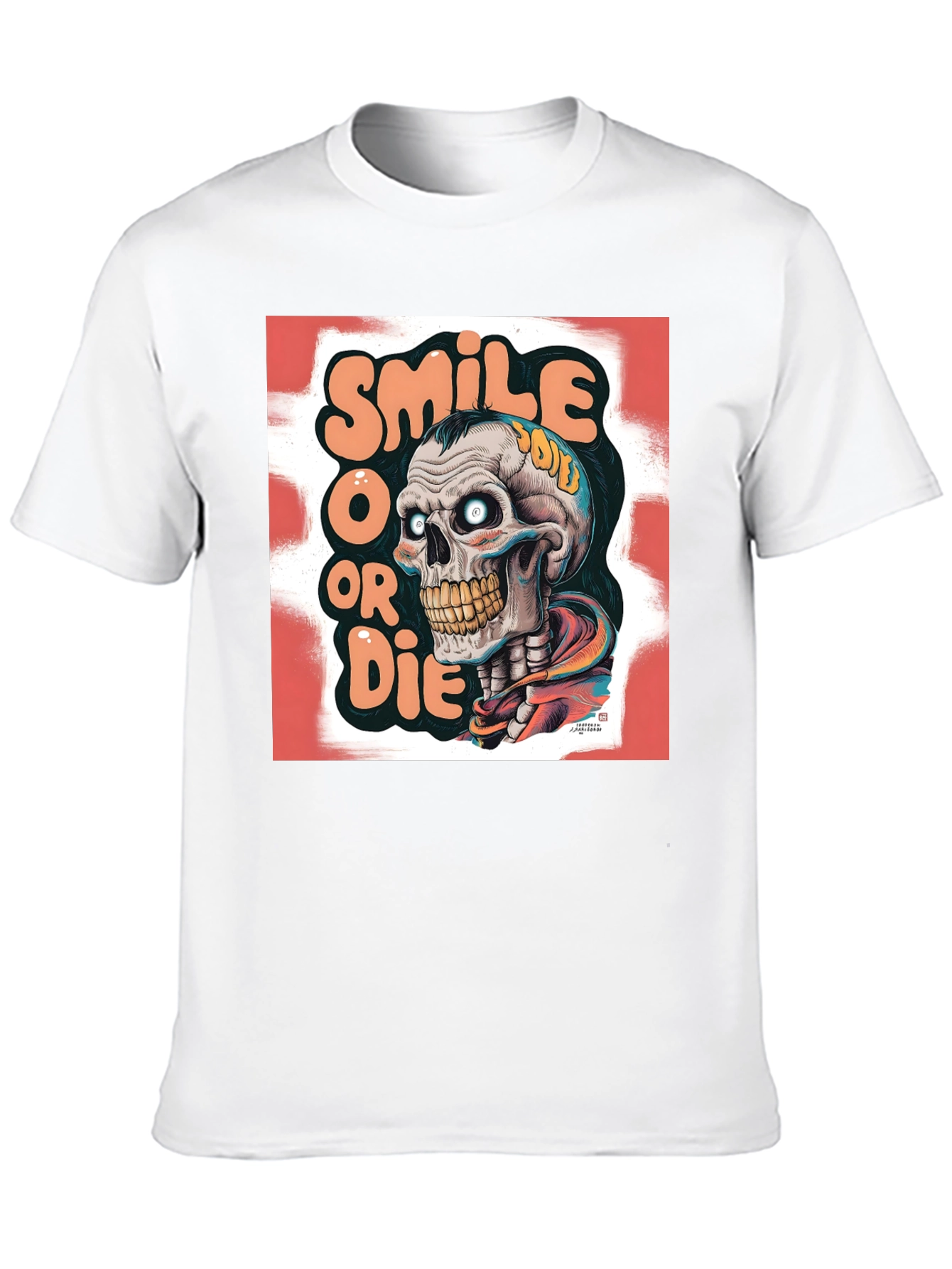 Smile or Die Graphic Tee - Skull Design