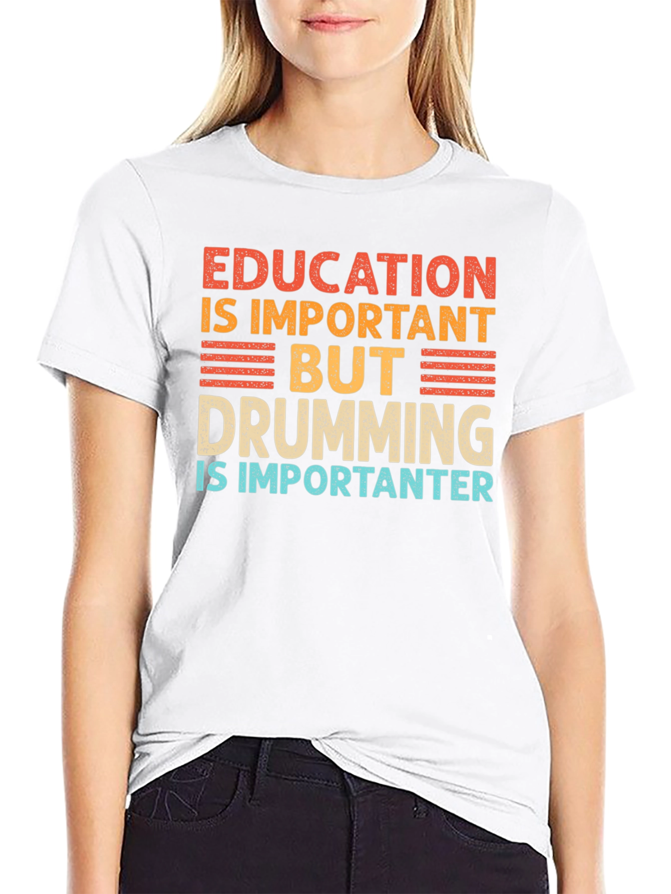 Education vs Drumming Graphic Tee