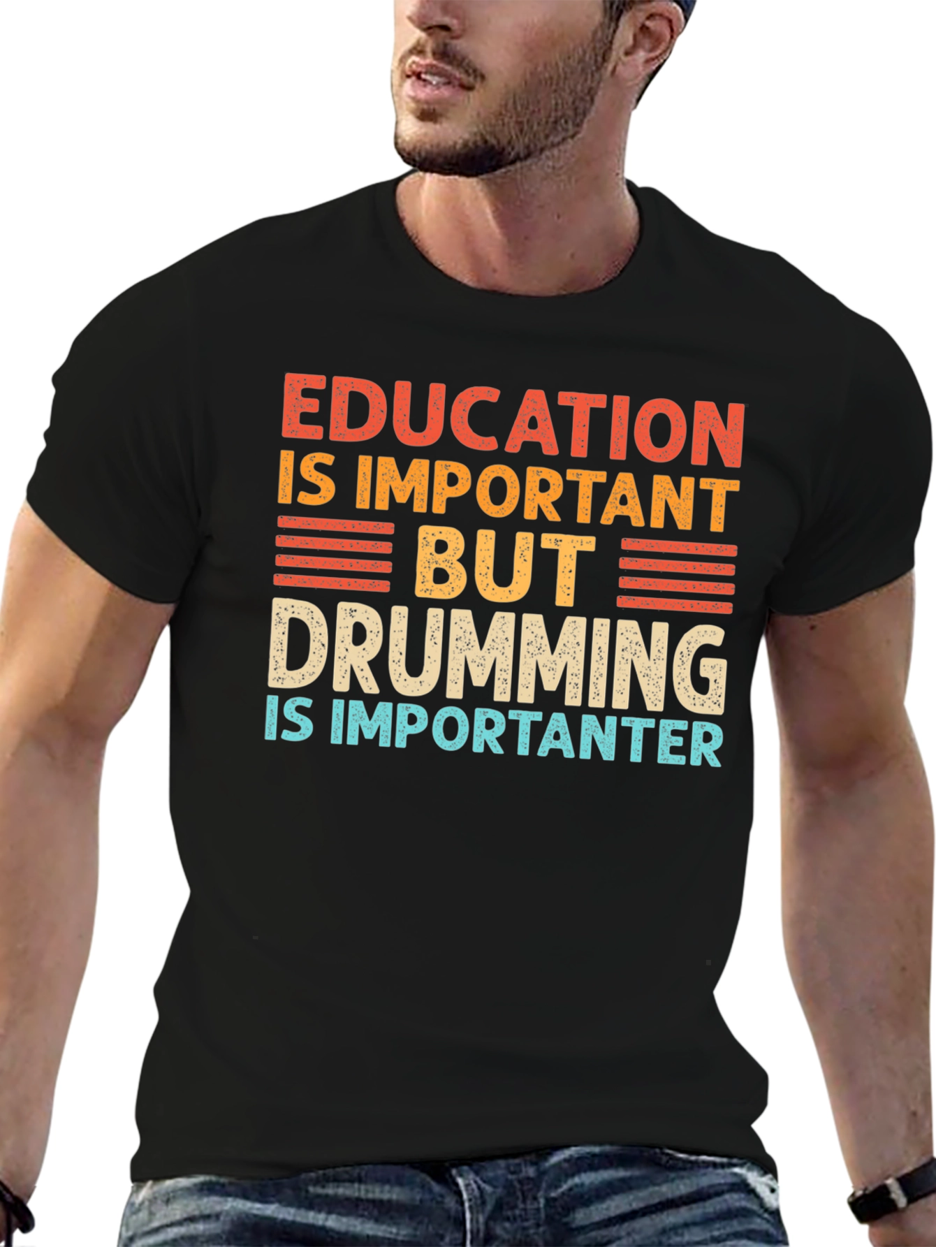 Education vs Drumming Graphic Tee