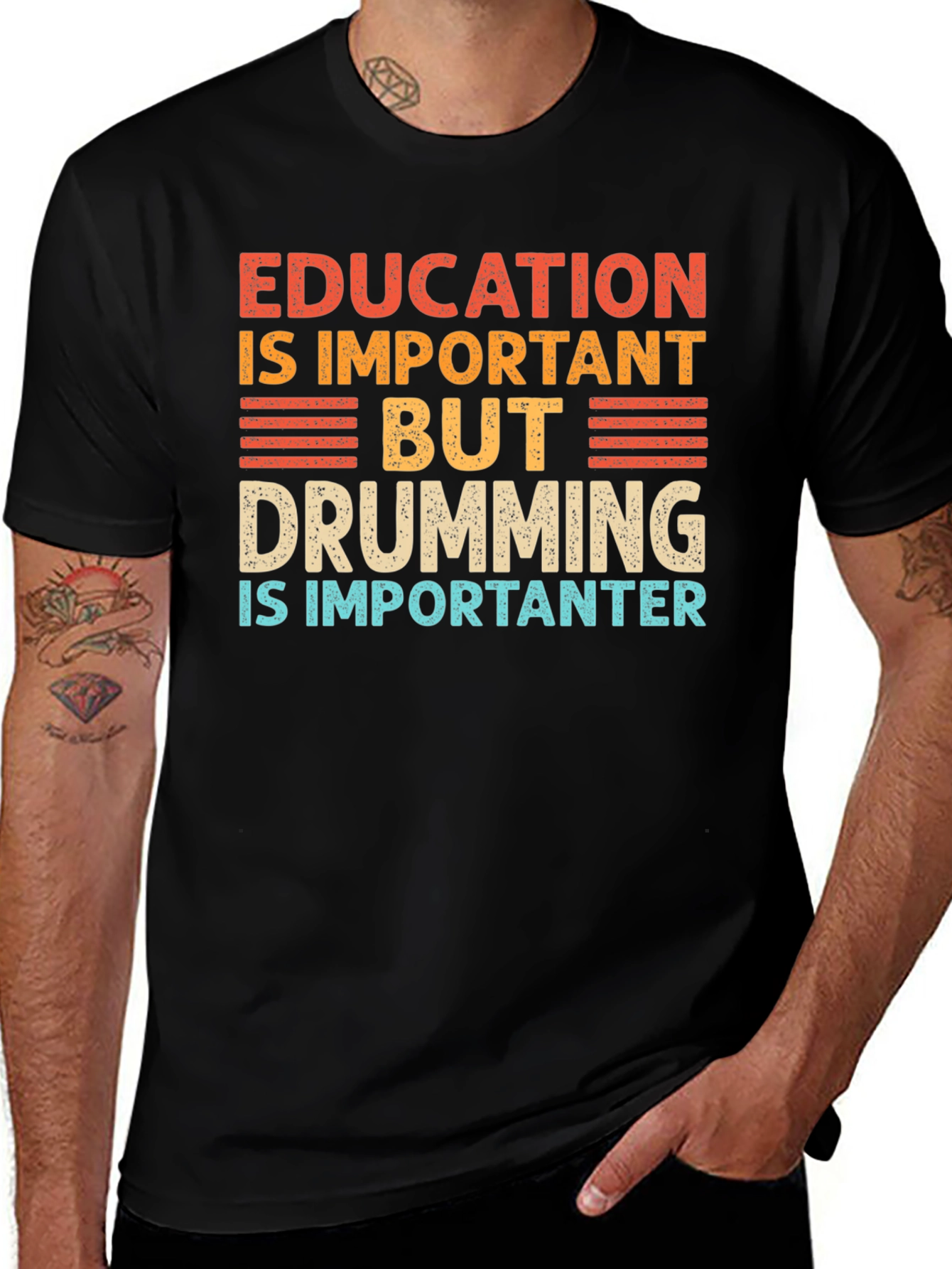 Education vs Drumming Graphic Tee