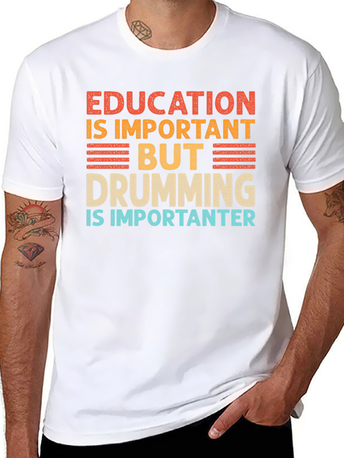 Education vs Drumming Graphic Tee