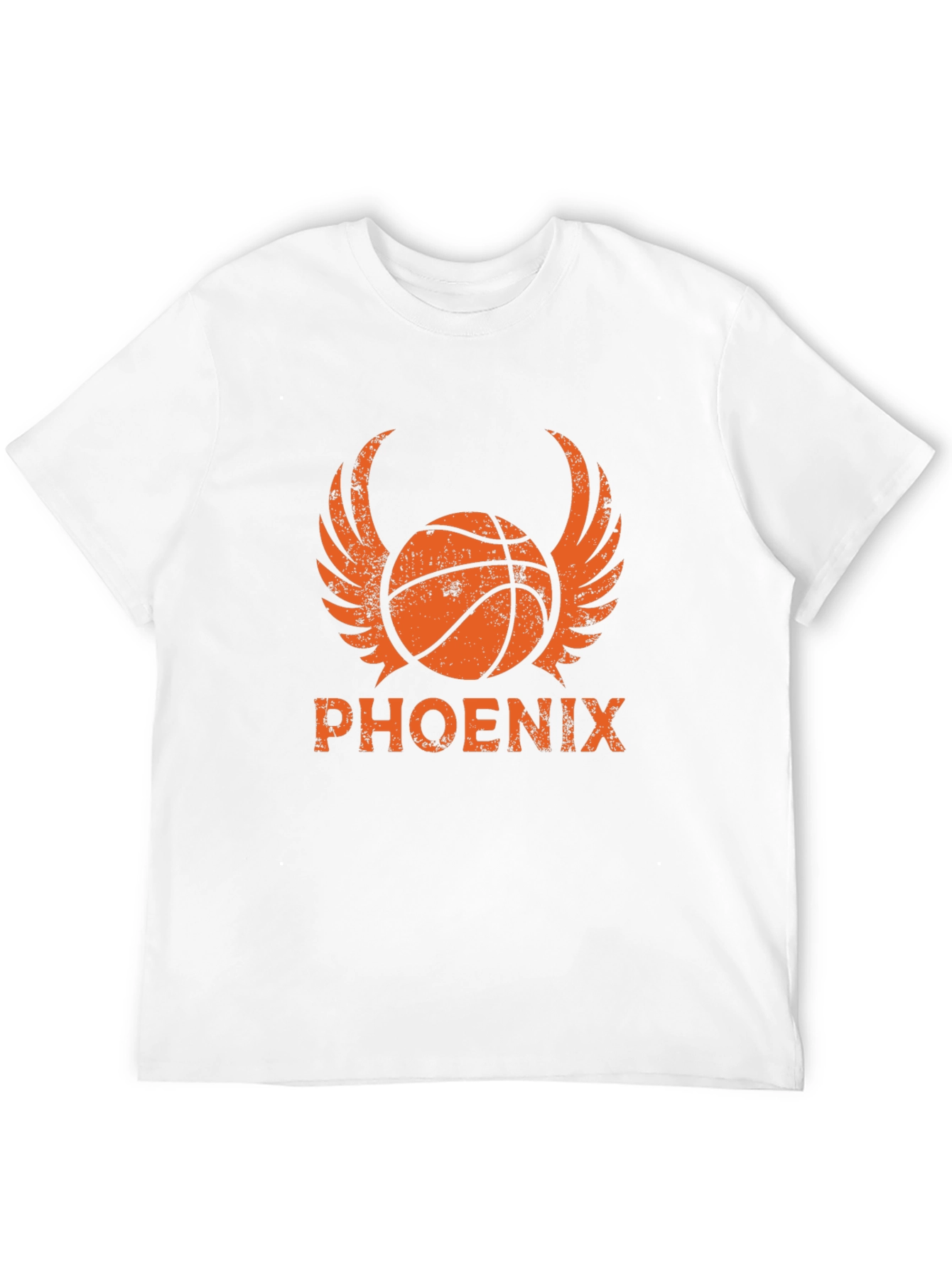 Phoenix Basketball Graphic T-Shirt - Winged Ball Design
