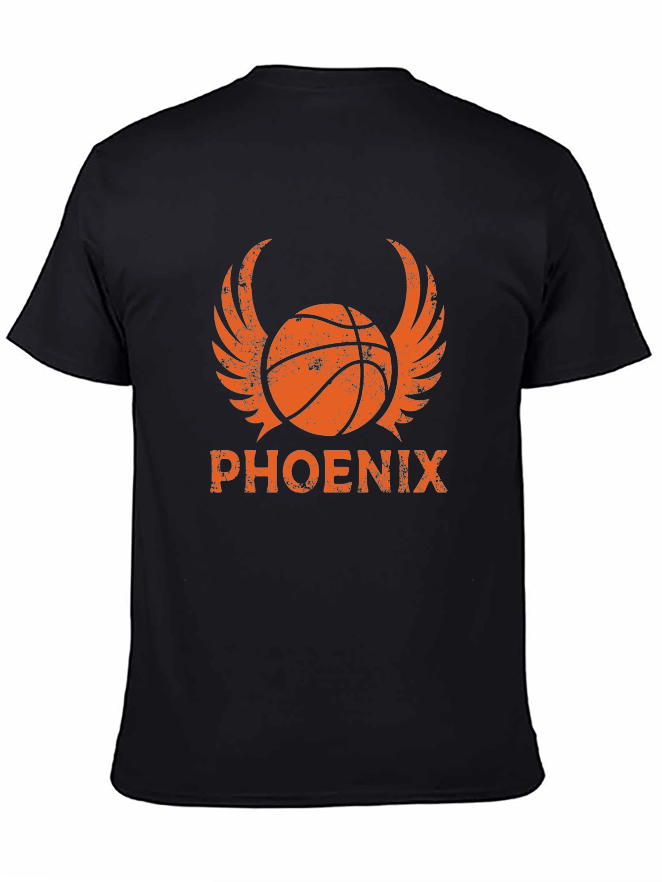 Phoenix Basketball Graphic T-Shirt - Winged Ball Design