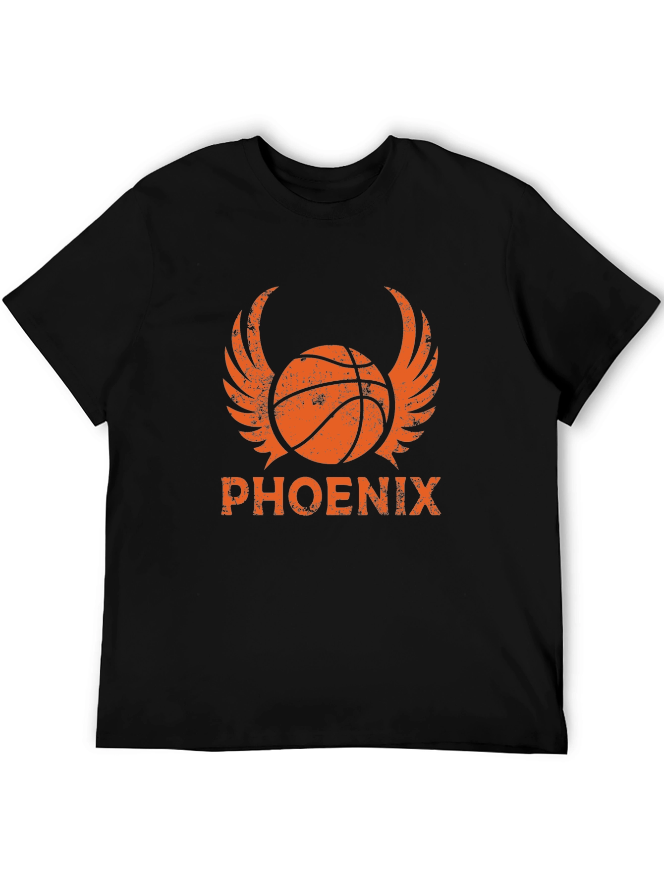Phoenix Basketball Graphic T-Shirt - Winged Ball Design
