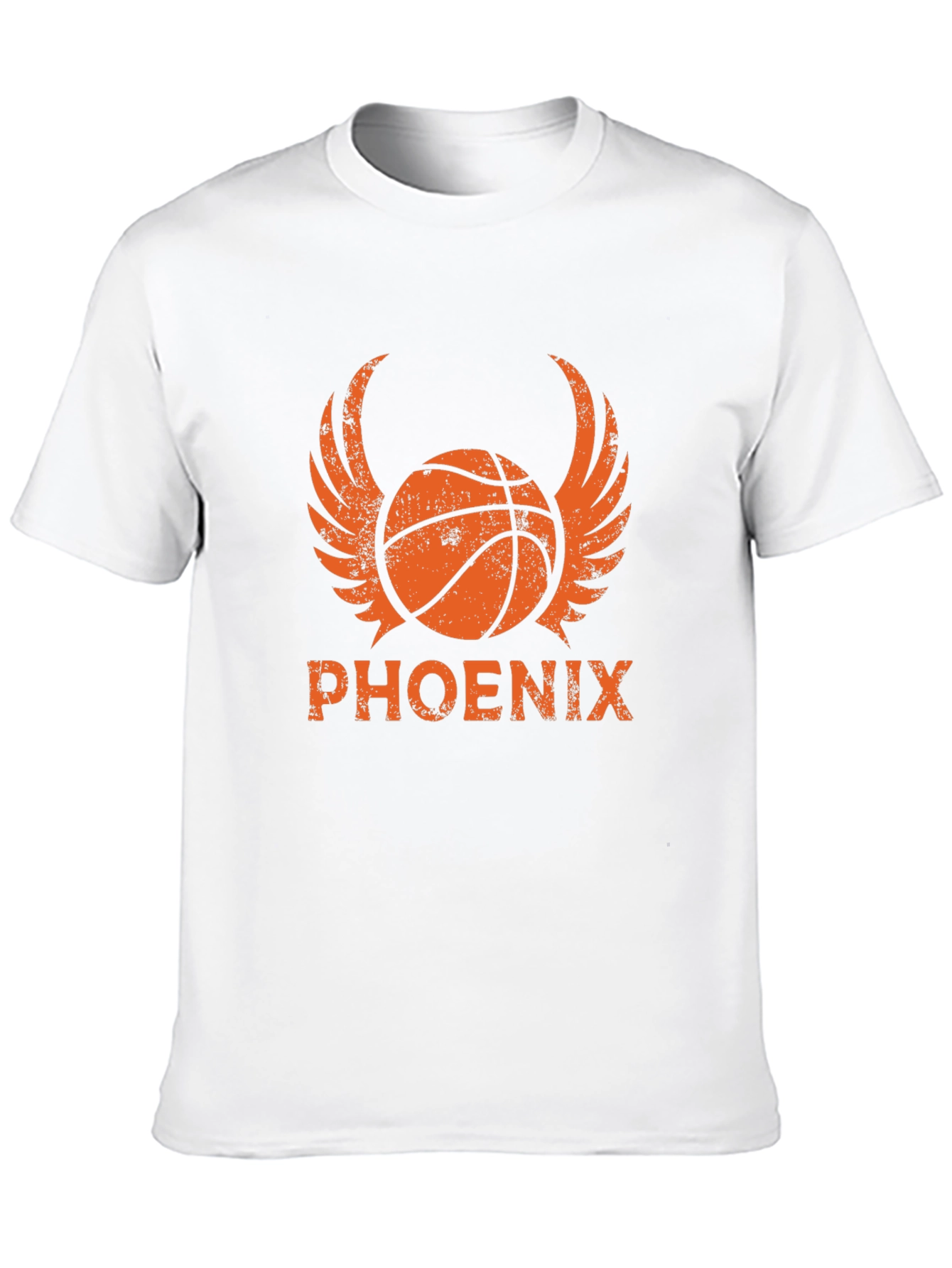 Phoenix Basketball Graphic T-Shirt - Winged Ball Design