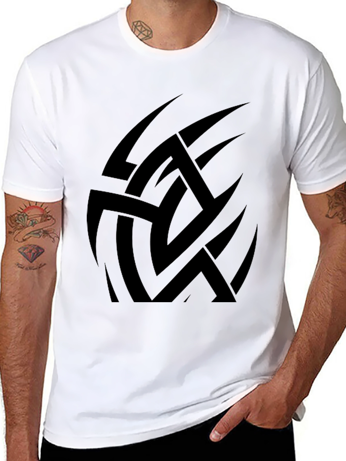 Tribal Graphic Black T-Shirt for Men