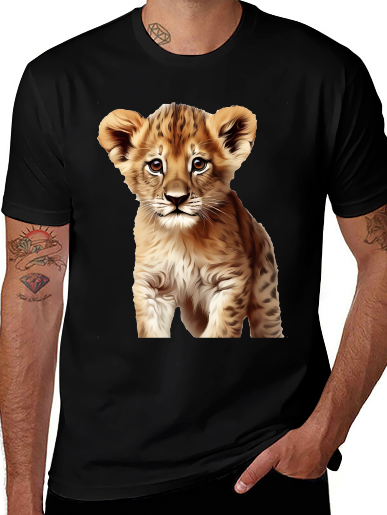 Lion Cub Graphic Tee - Black T-Shirt