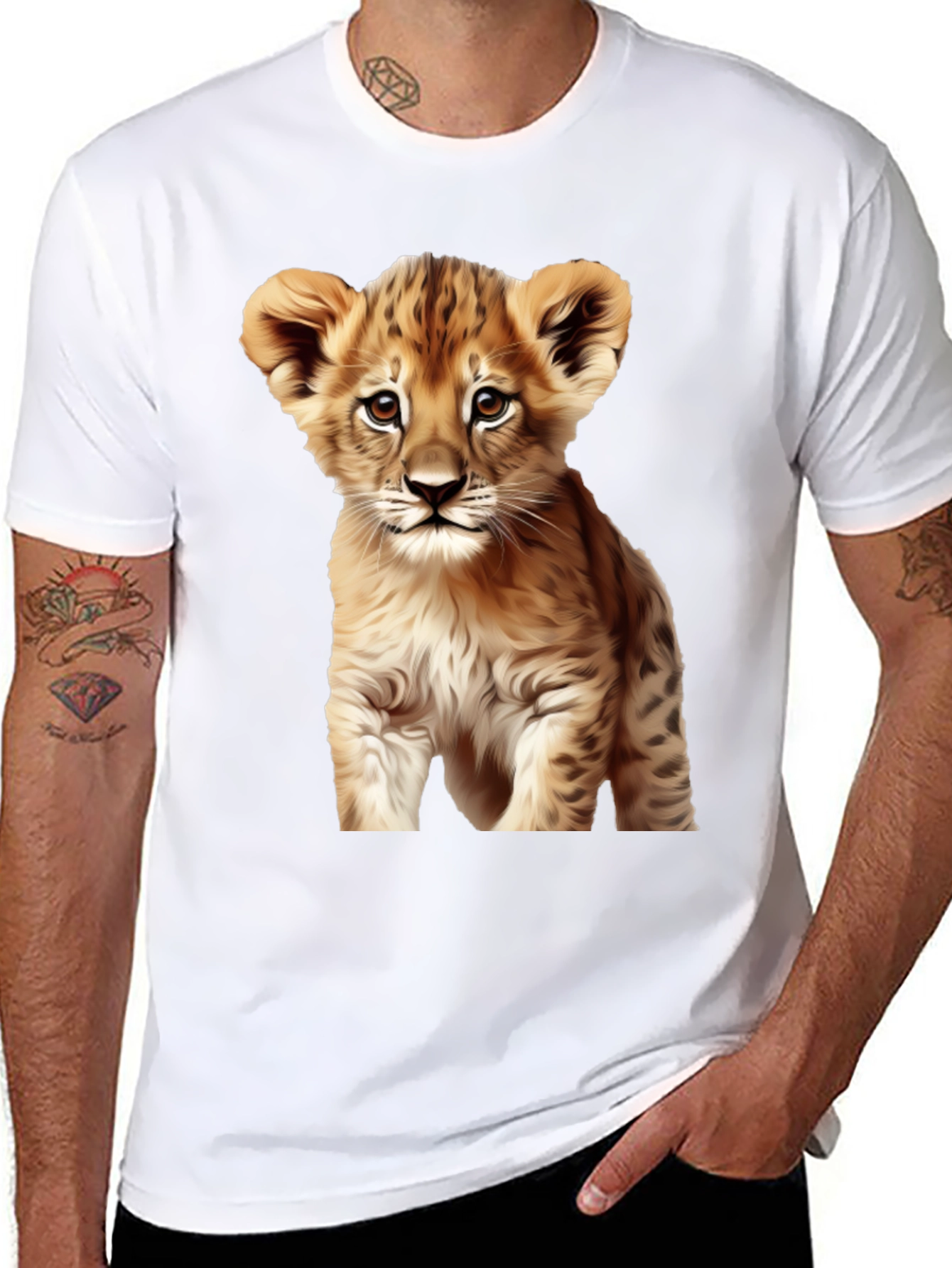 Lion Cub Graphic Tee - Black T-Shirt