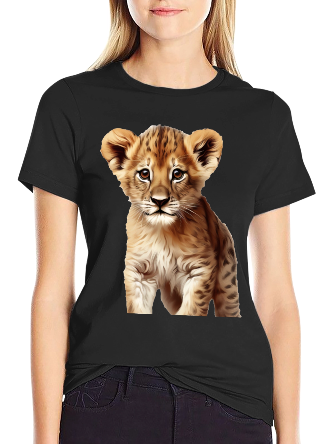 Lion Cub Graphic Tee - Black T-Shirt