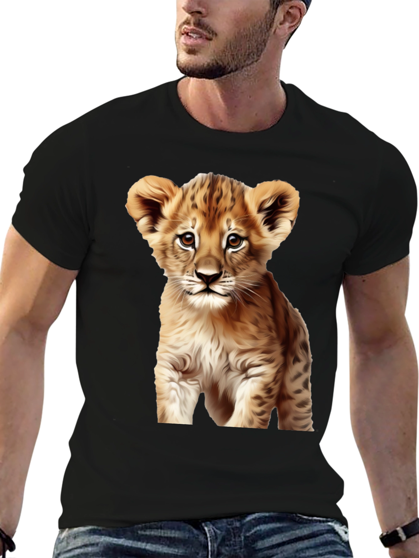 Lion Cub Graphic Tee - Black T-Shirt