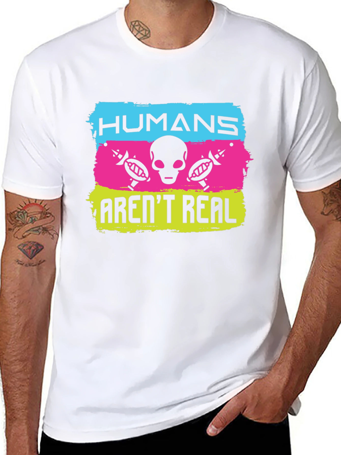 Humans Arent Real Alien Graphic T-Shirt