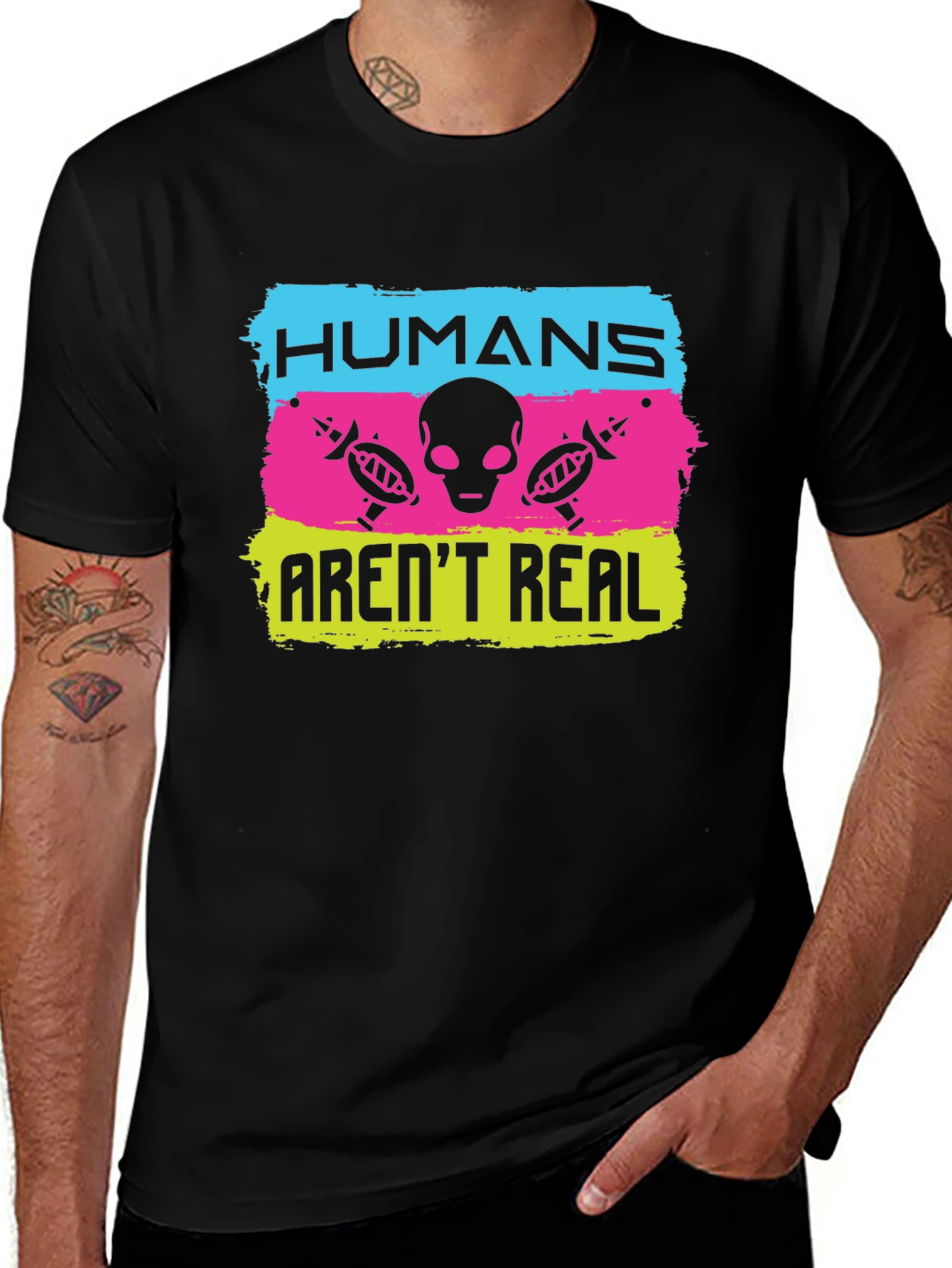 Humans Arent Real Alien Graphic T-Shirt
