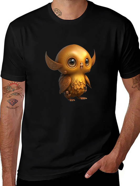 Cute Golden Owl Creature Graphic Tee