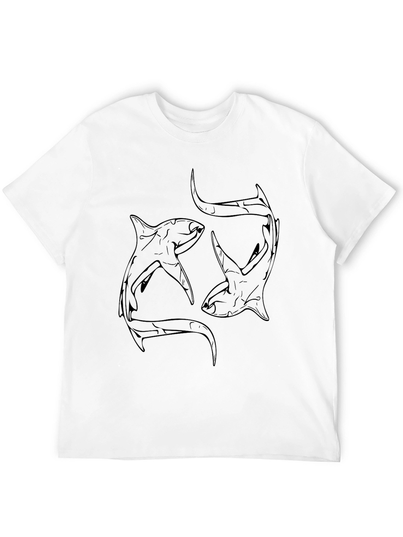 Black Shark Outline Graphic Tee