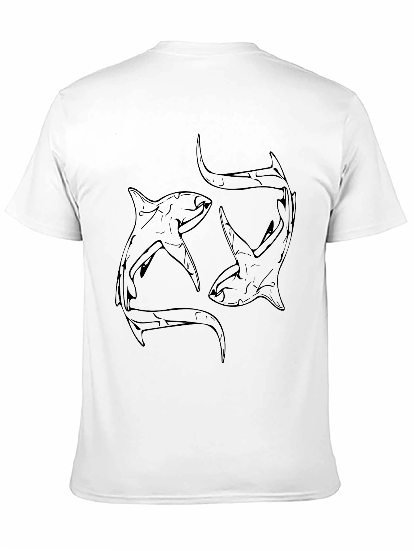 Black Shark Outline Graphic Tee