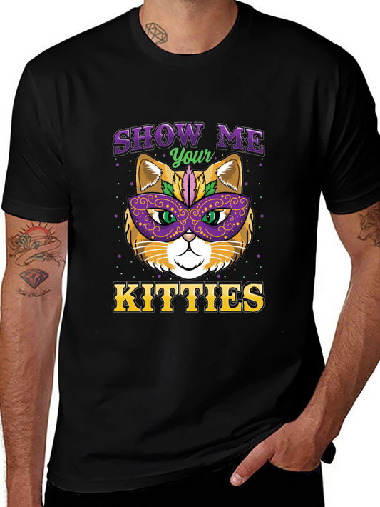 Mardi Gras Cat Tee - Show Me Your Kitties T-Shirt
