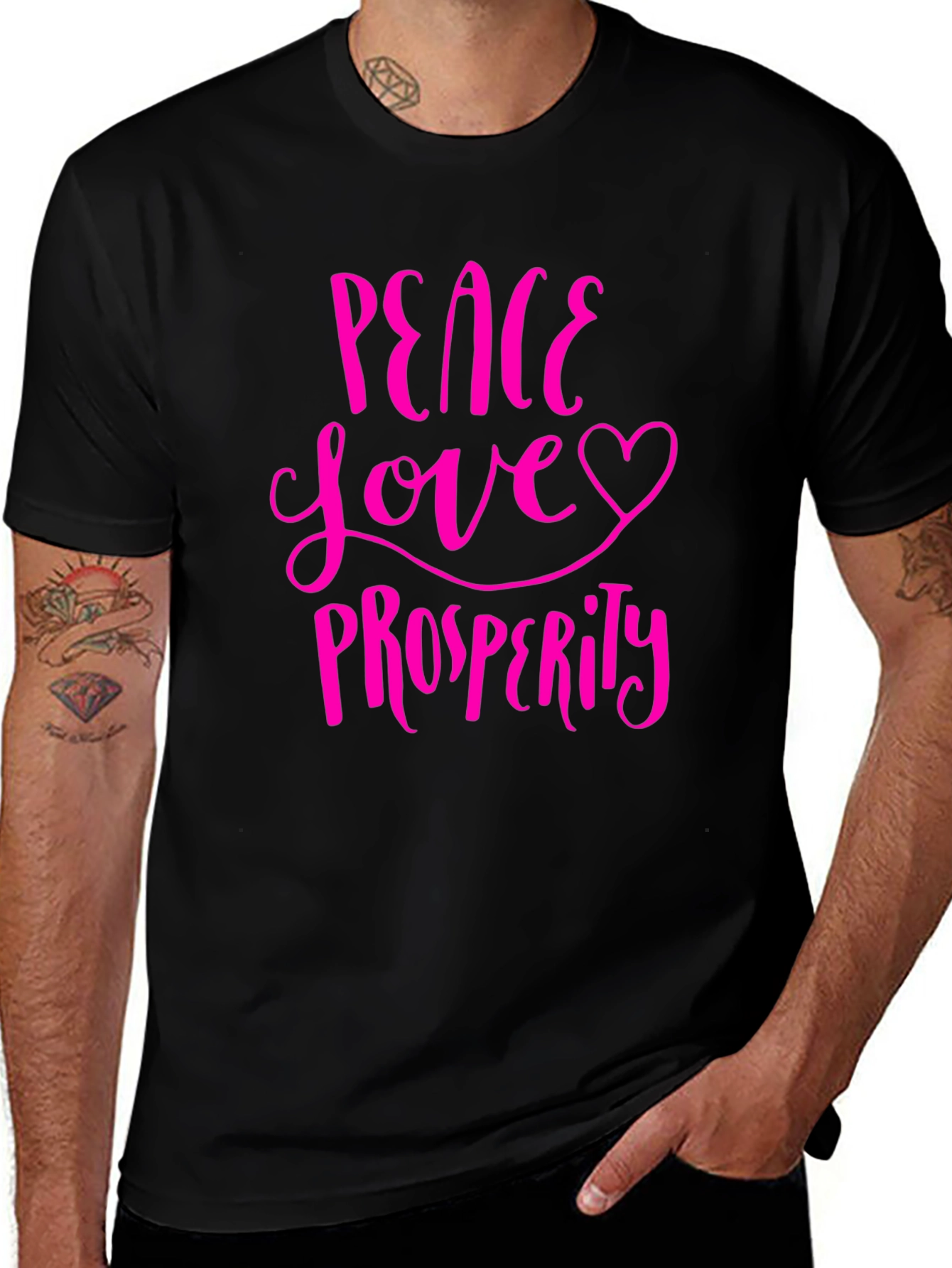 Peace Love Prosperity Graphic Tee - Trendy T-Shirt