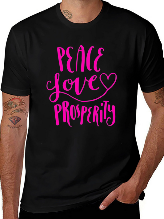Peace Love Prosperity Graphic Tee - Trendy T-Shirt