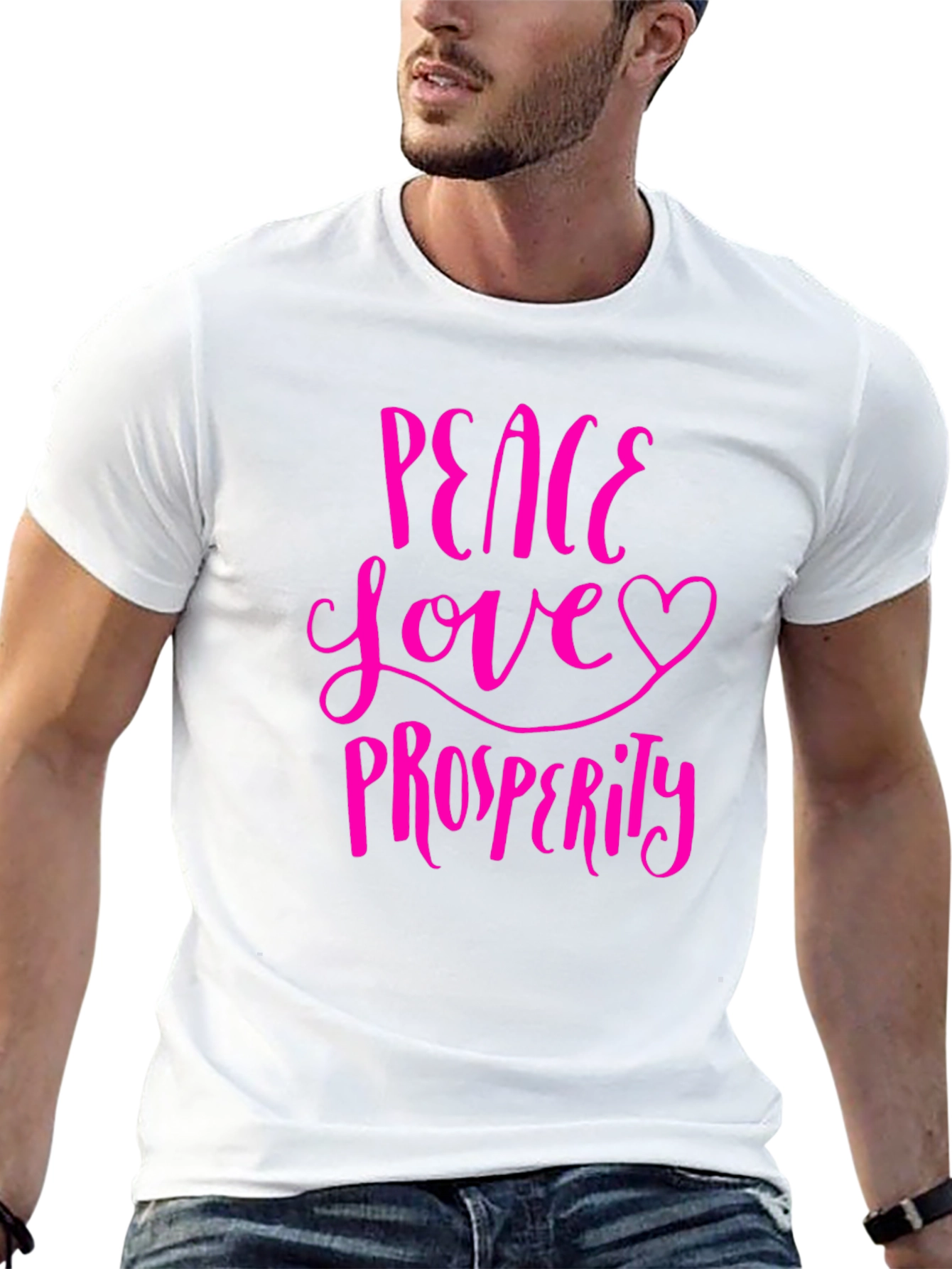 Peace Love Prosperity Graphic Tee - Trendy T-Shirt
