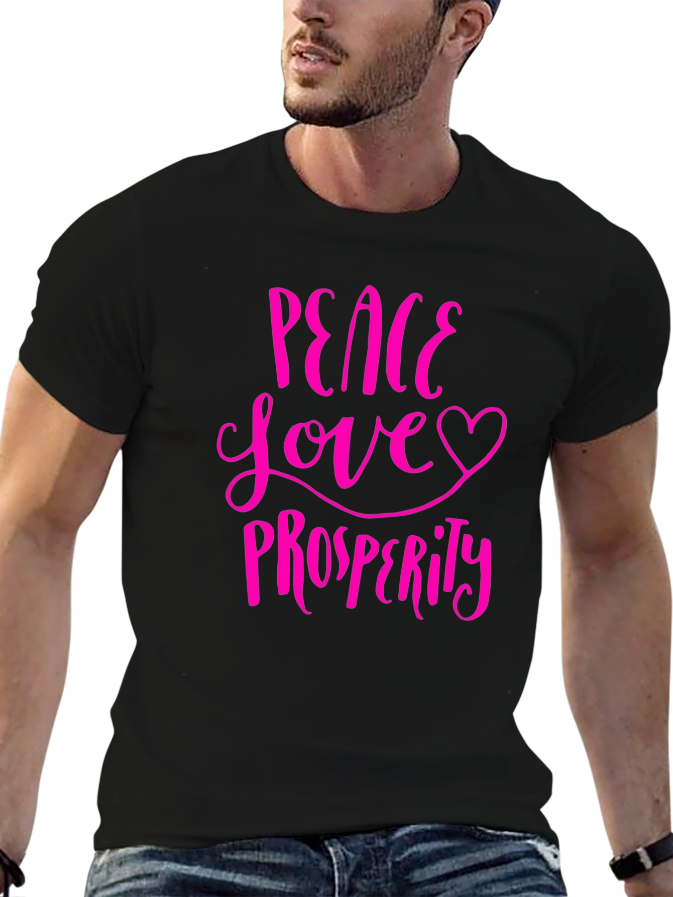 Peace Love Prosperity Graphic Tee - Trendy T-Shirt