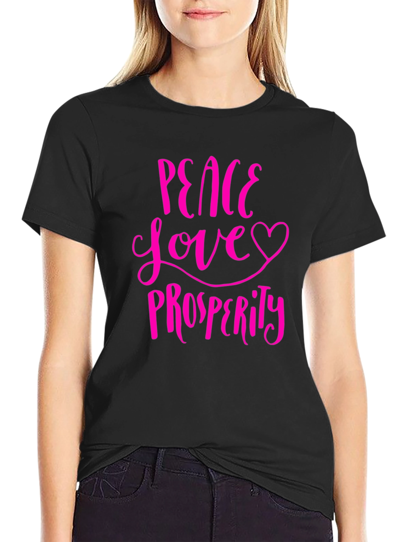 Peace Love Prosperity Graphic Tee - Trendy T-Shirt