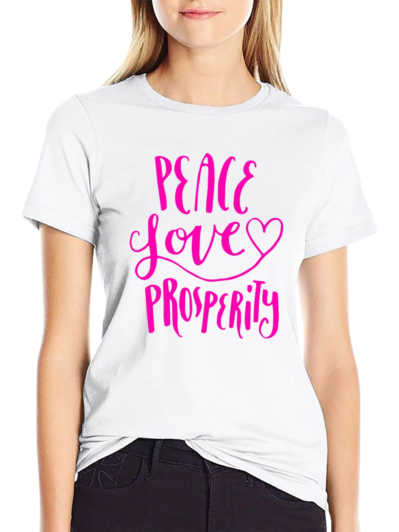Peace Love Prosperity Graphic Tee - Trendy T-Shirt