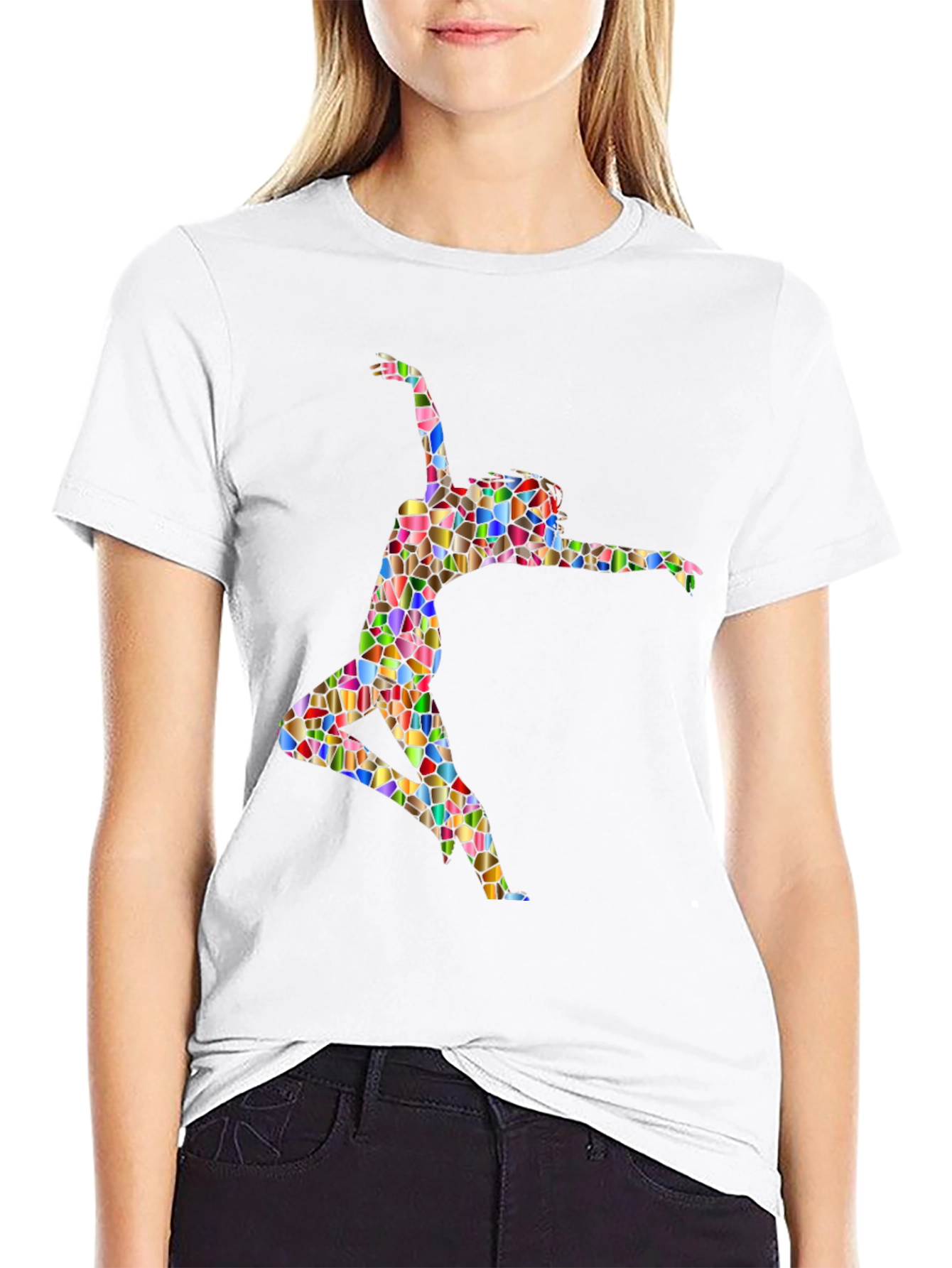 Stained Glass Dancer Graphic Black Tee