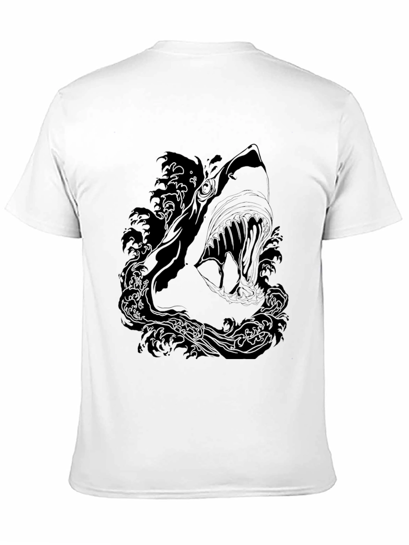 Mens Black Shark Graphic Print T-Shirt