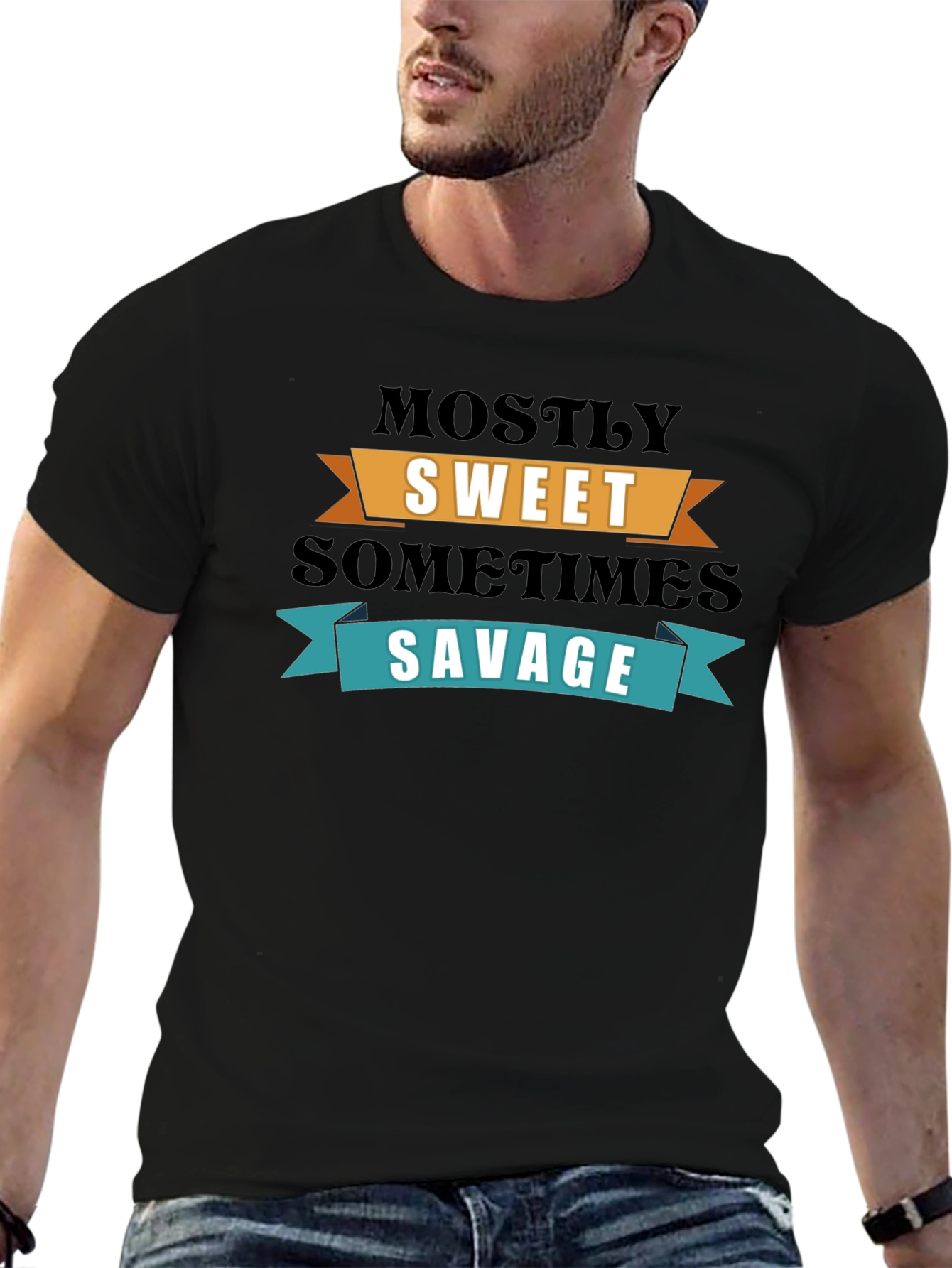 Sweet & Savage Graphic T-Shirt - Trendy Slogan Tee