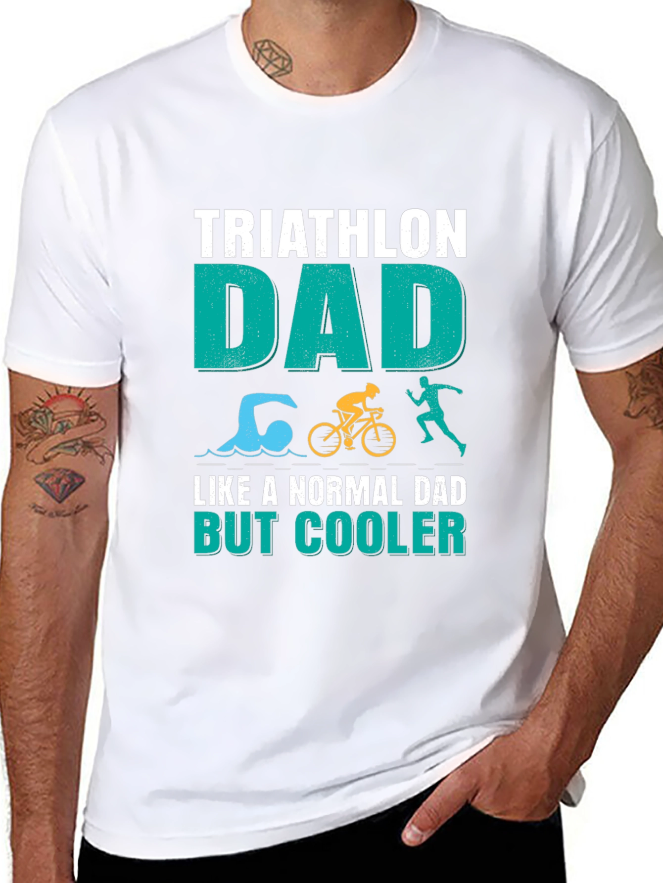 Triathlon Dad T-Shirt - Cooler Than Normal