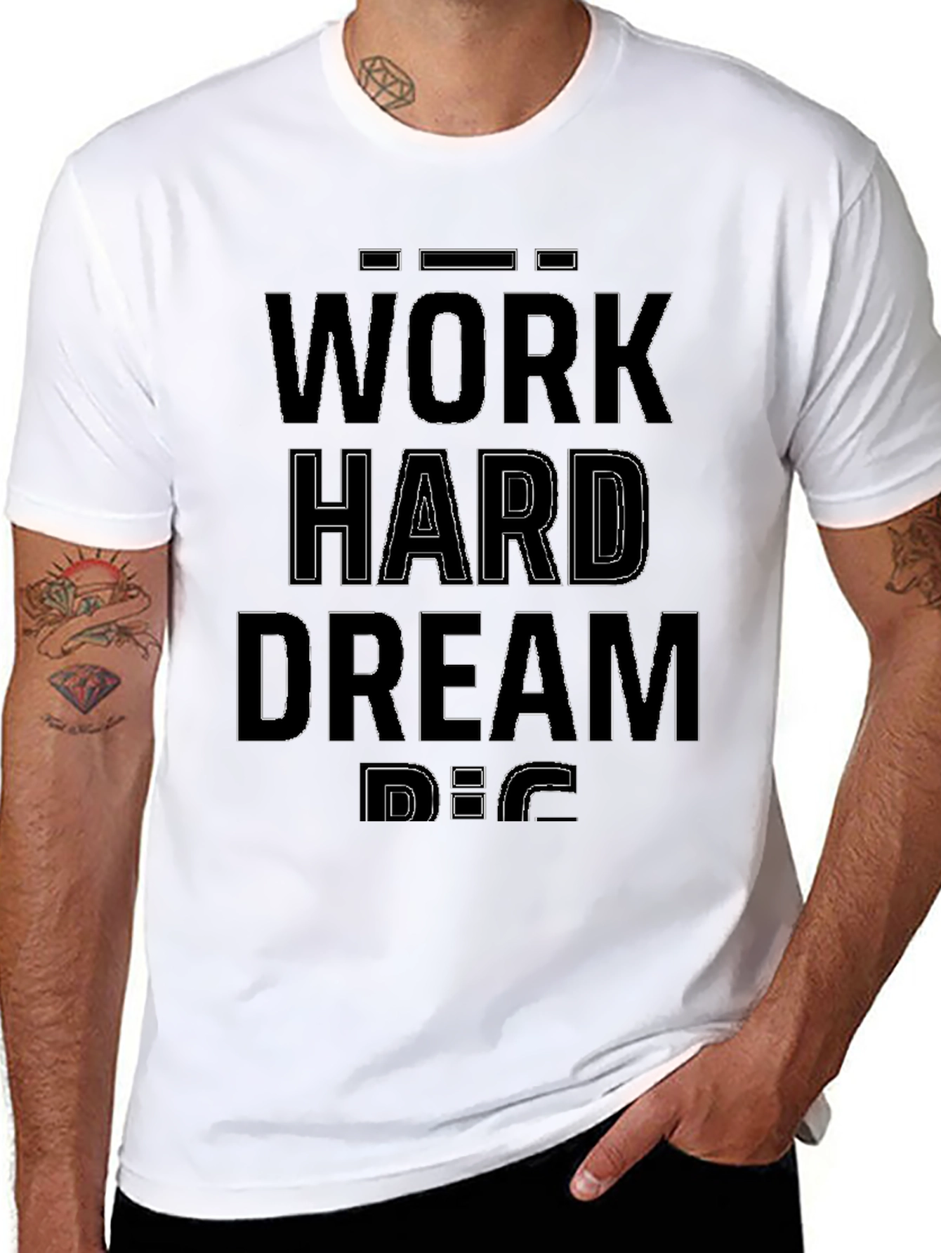 Work Hard Dream Big Black Graphic Tee