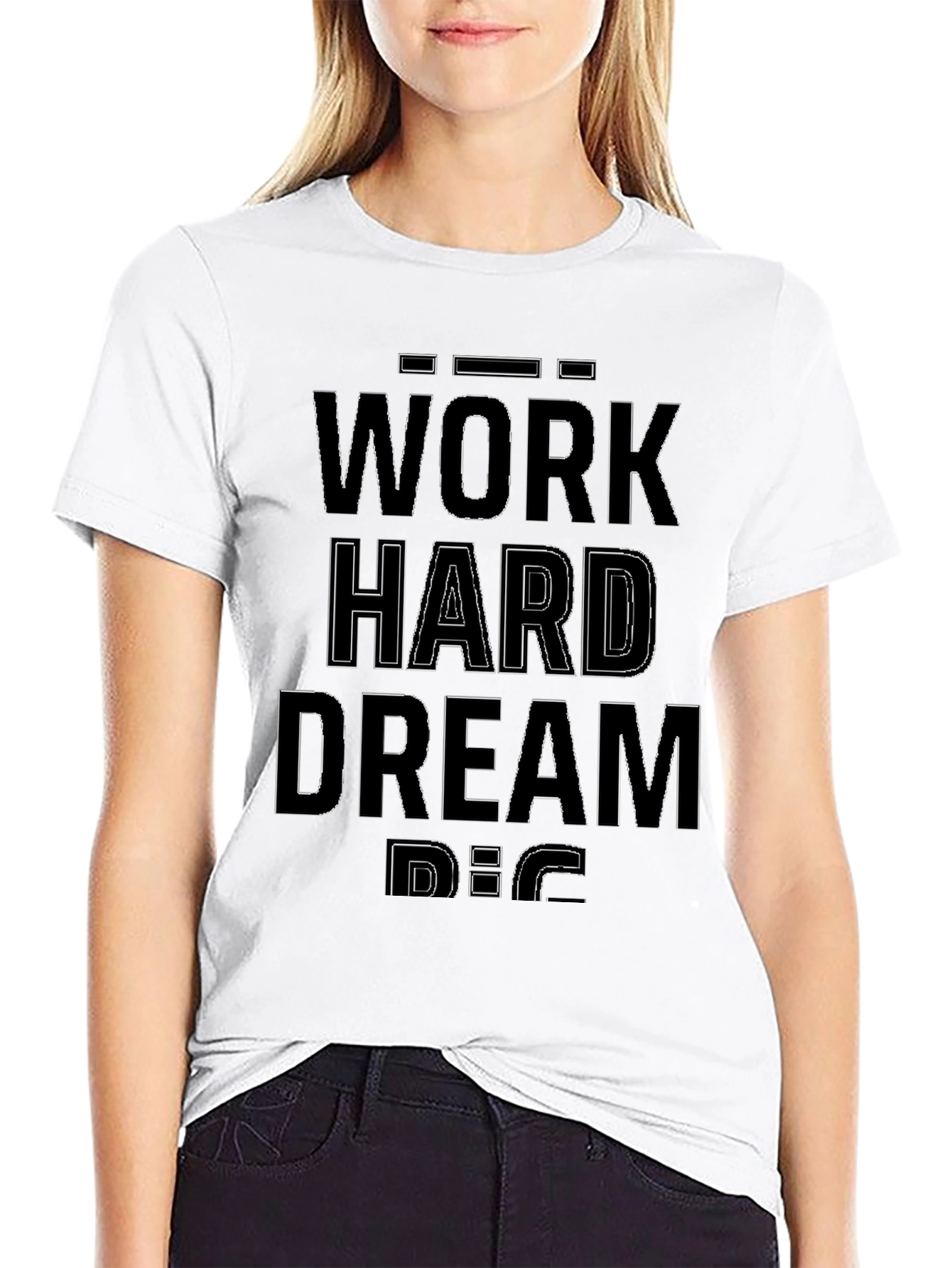 Work Hard Dream Big Black Graphic Tee