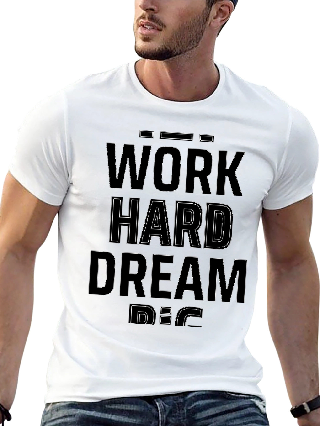 Work Hard Dream Big Black Graphic Tee