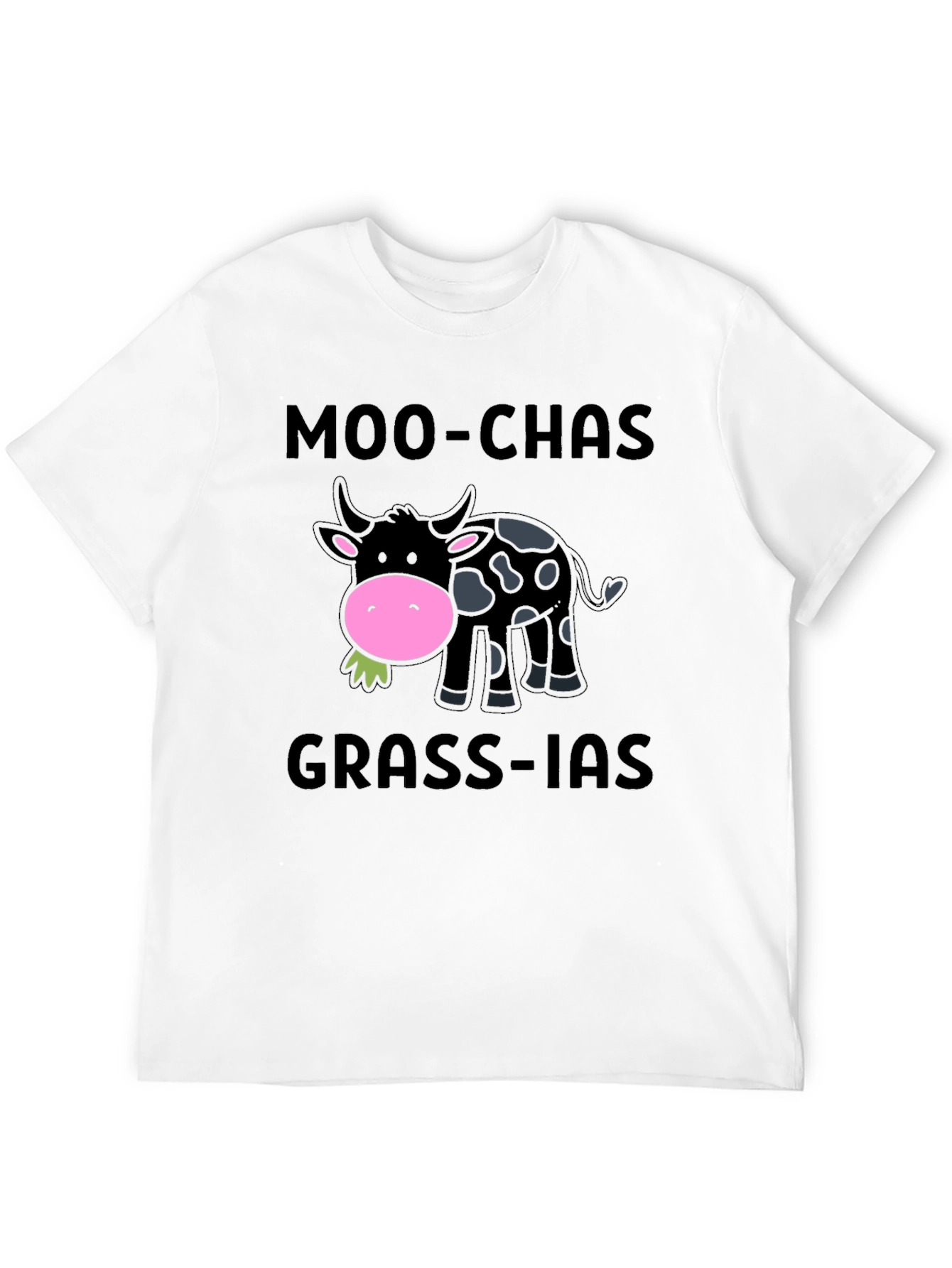 Moo-chas Grass-ias Funny Cow Graphic T-Shirt