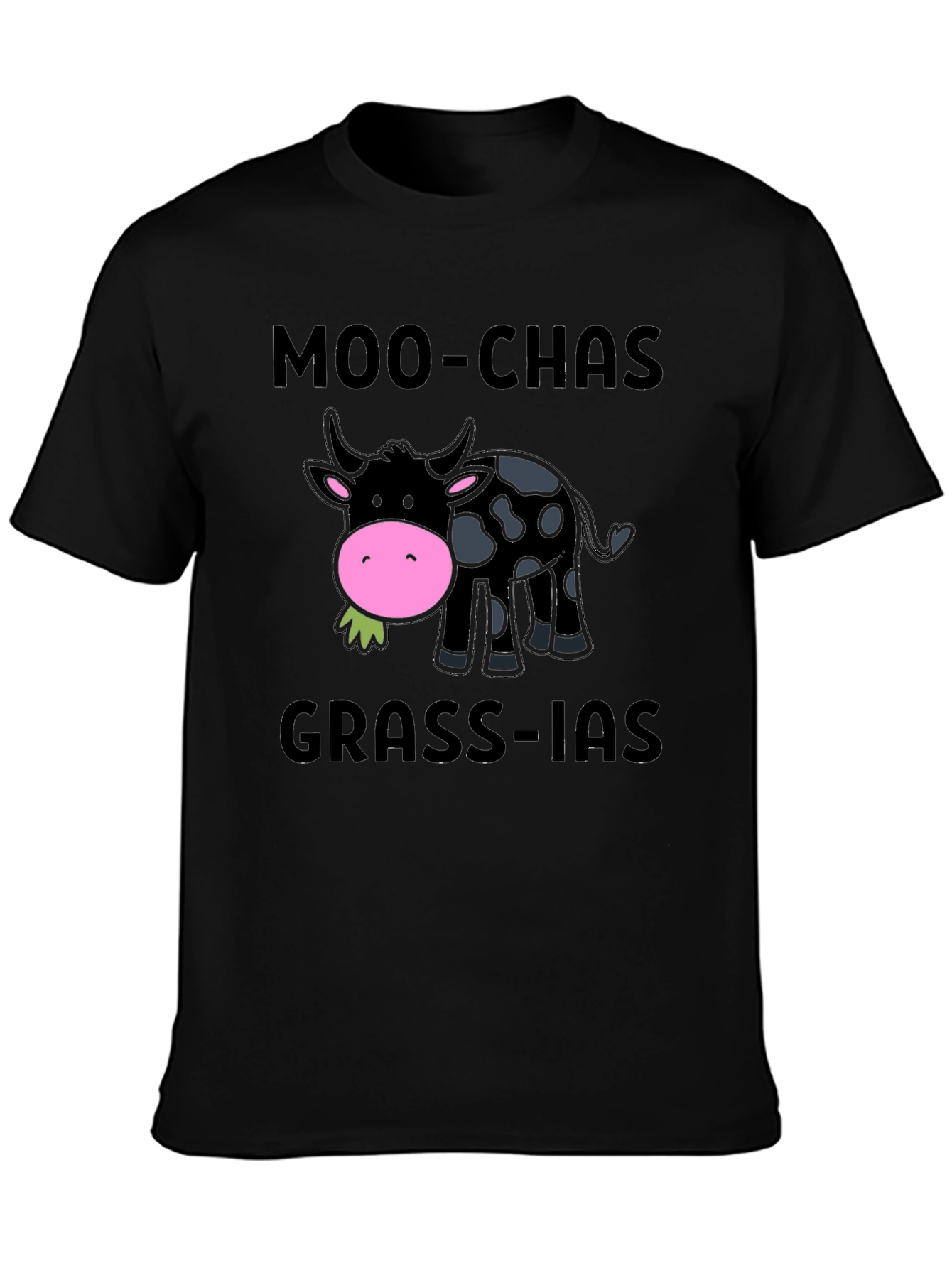 Moo-chas Grass-ias Funny Cow Graphic T-Shirt
