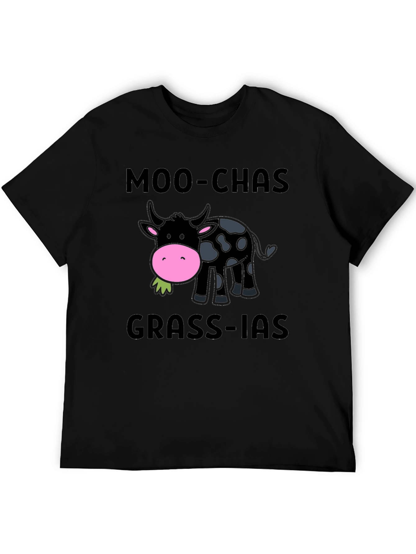 Moo-chas Grass-ias Funny Cow Graphic T-Shirt