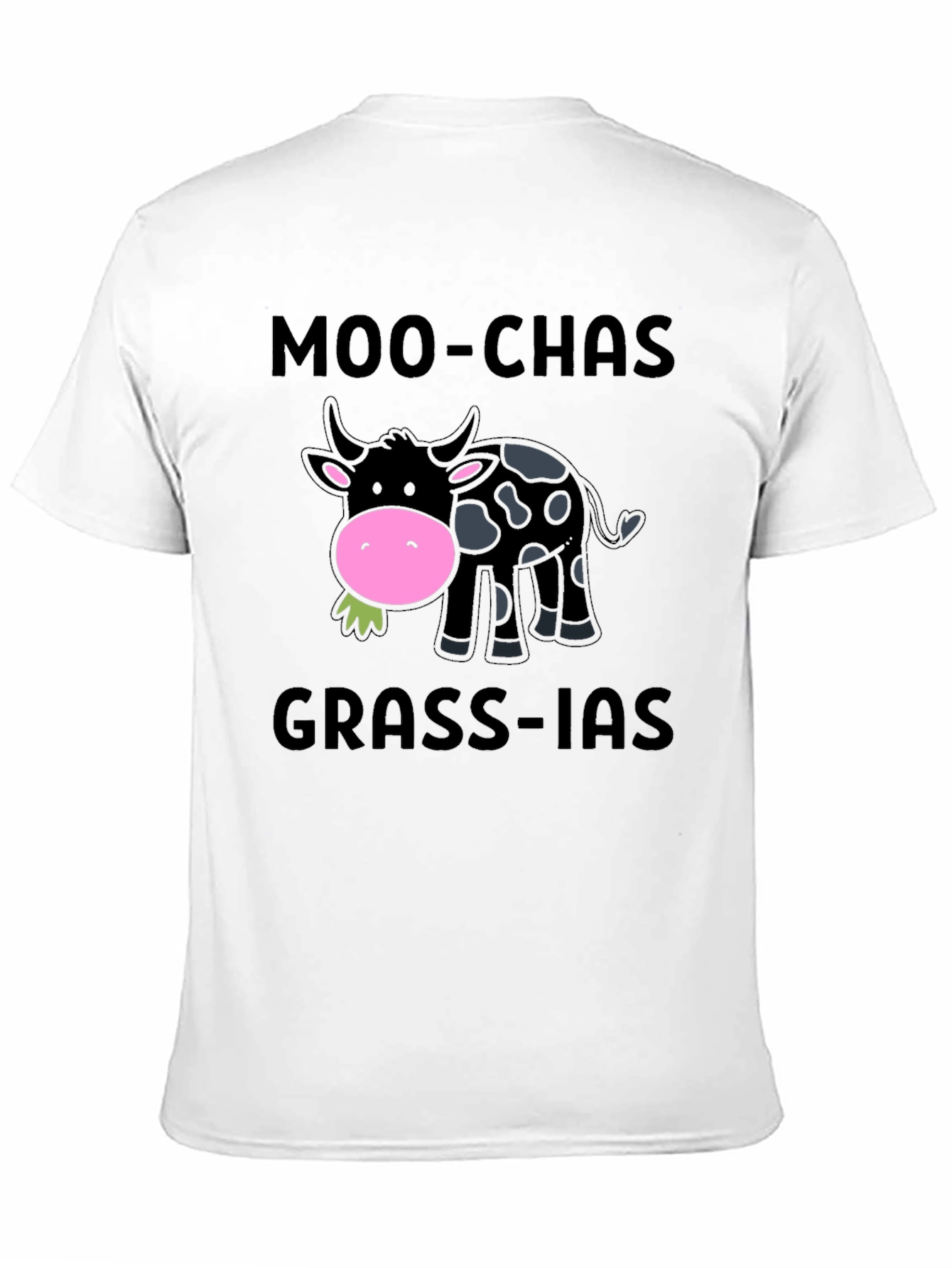 Moo-chas Grass-ias Funny Cow Graphic T-Shirt