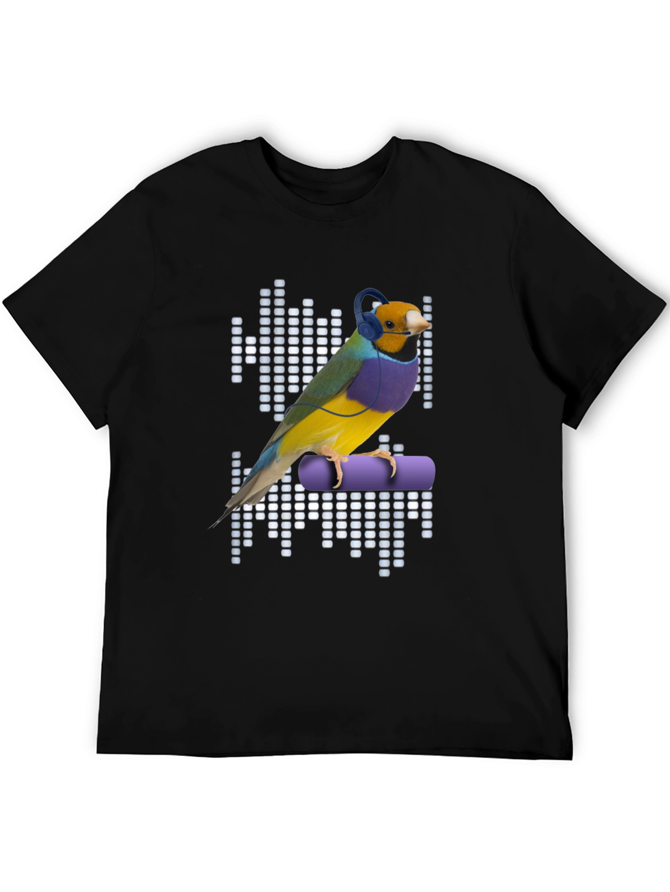 Bird with Headphones Graphic T-Shirt