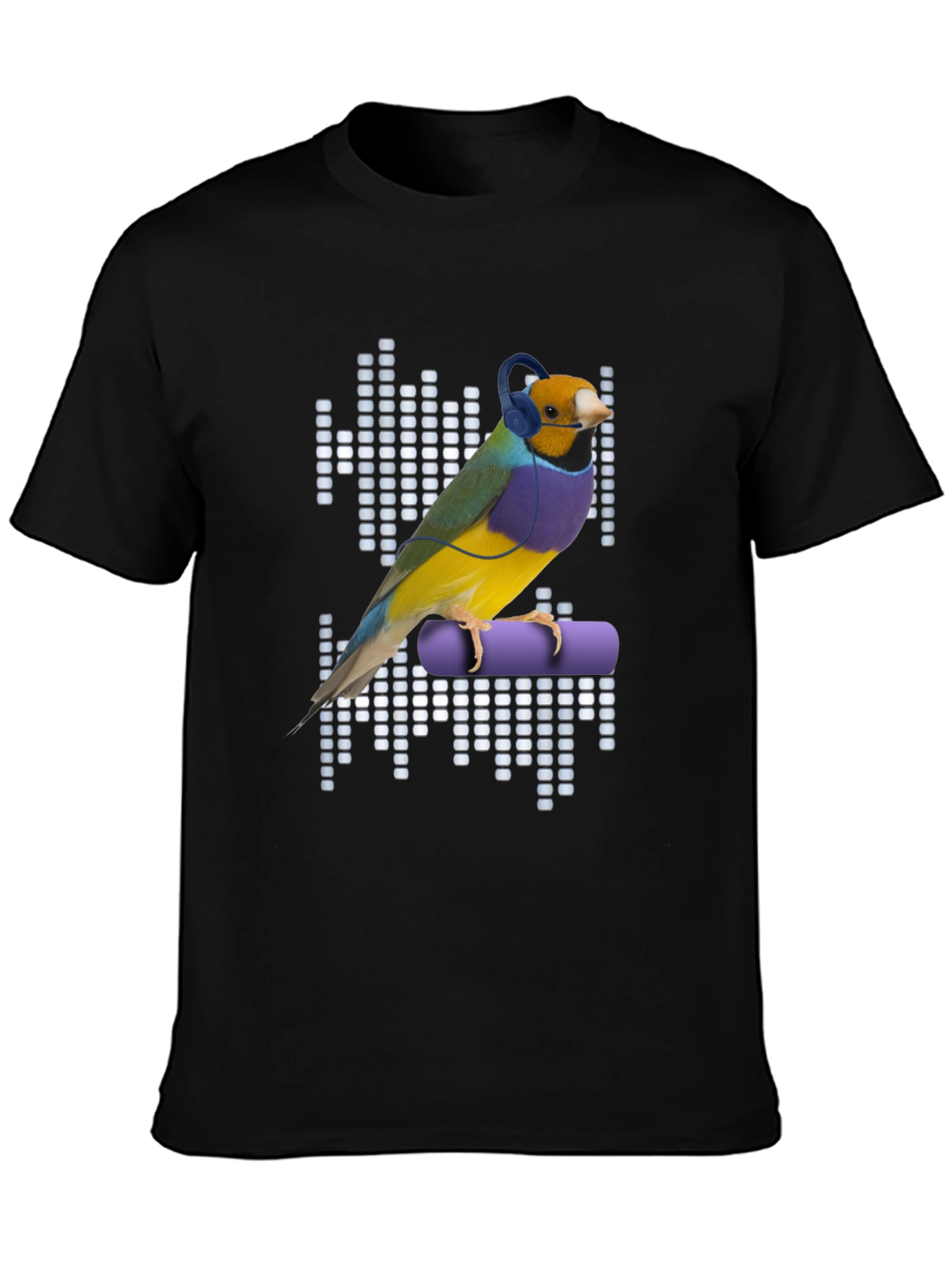 Bird with Headphones Graphic T-Shirt