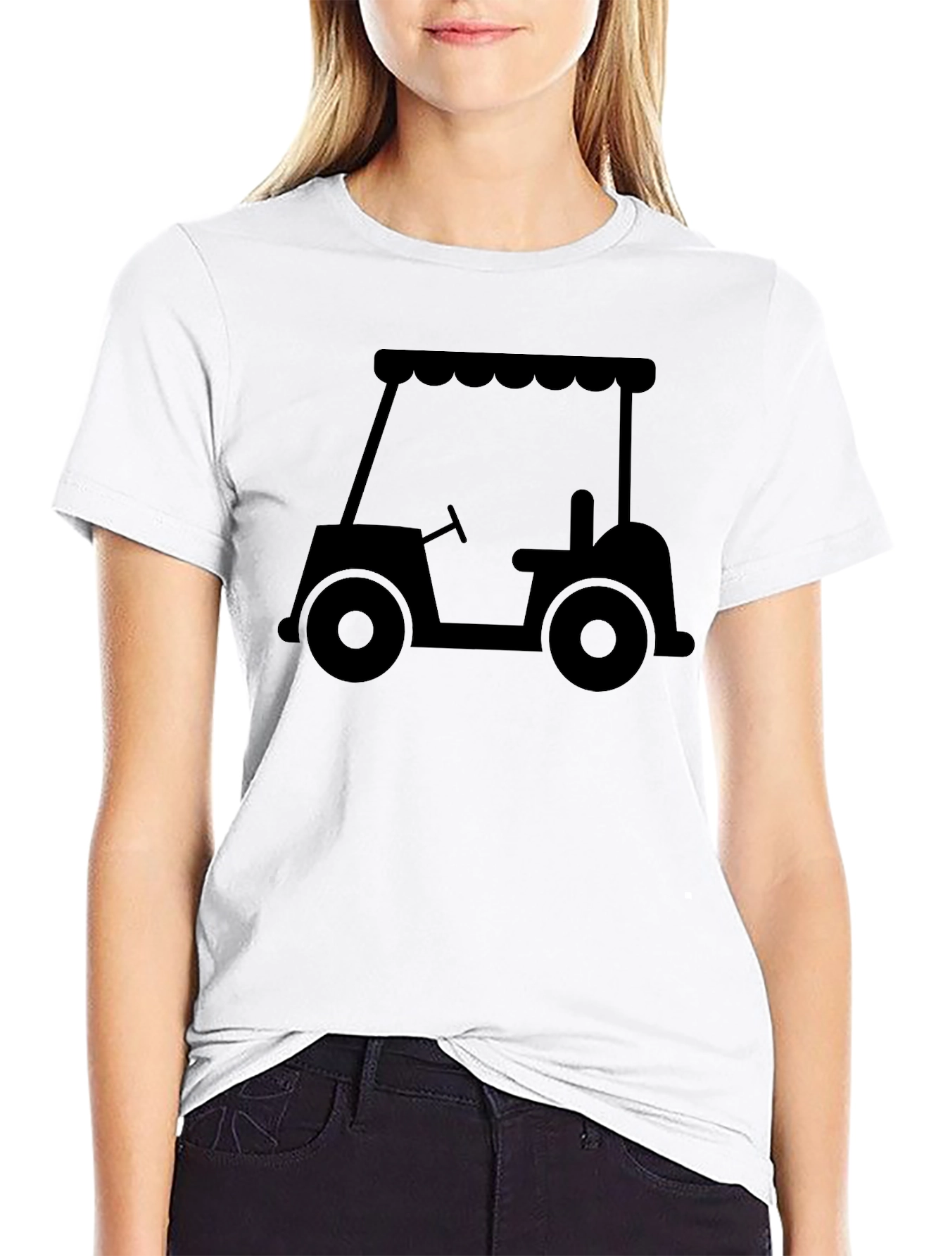 Golf Cart Graphic T-Shirt - Black Casual Tee